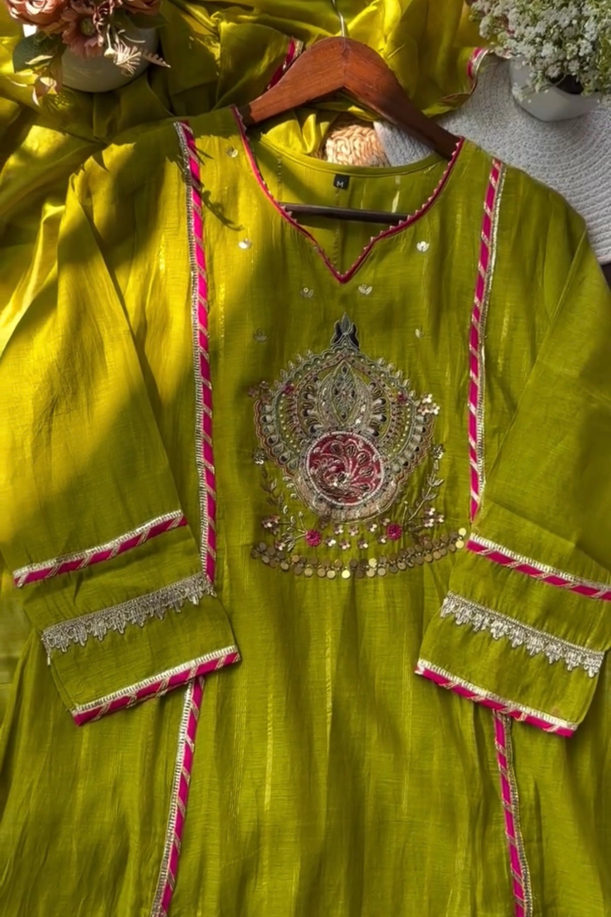 “Mehzaa” Weddings Special Mul Chanderi A-Line Anarkali Suit Set