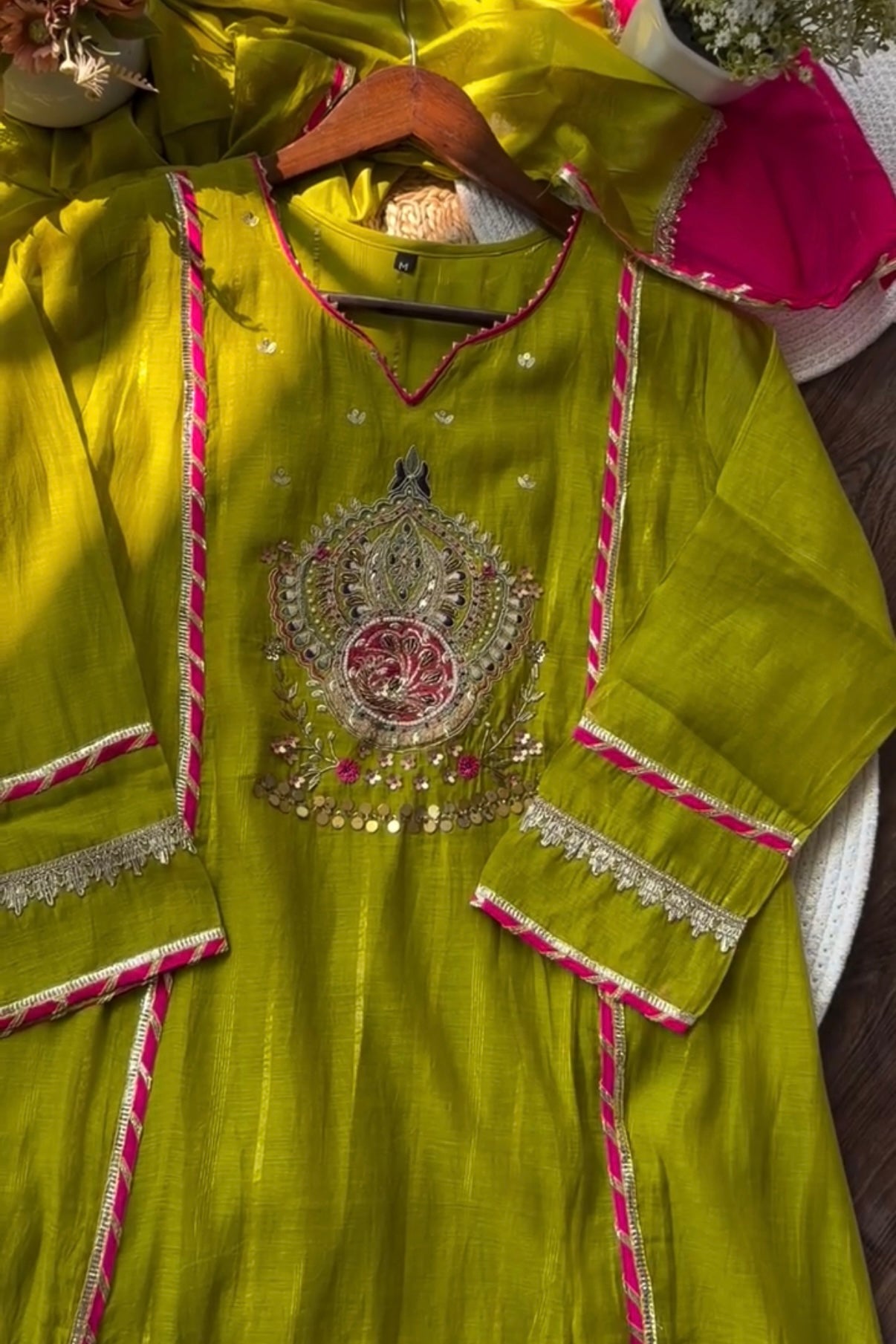 “Mehzaa” Weddings Special Mul Chanderi A-Line Anarkali Suit Set