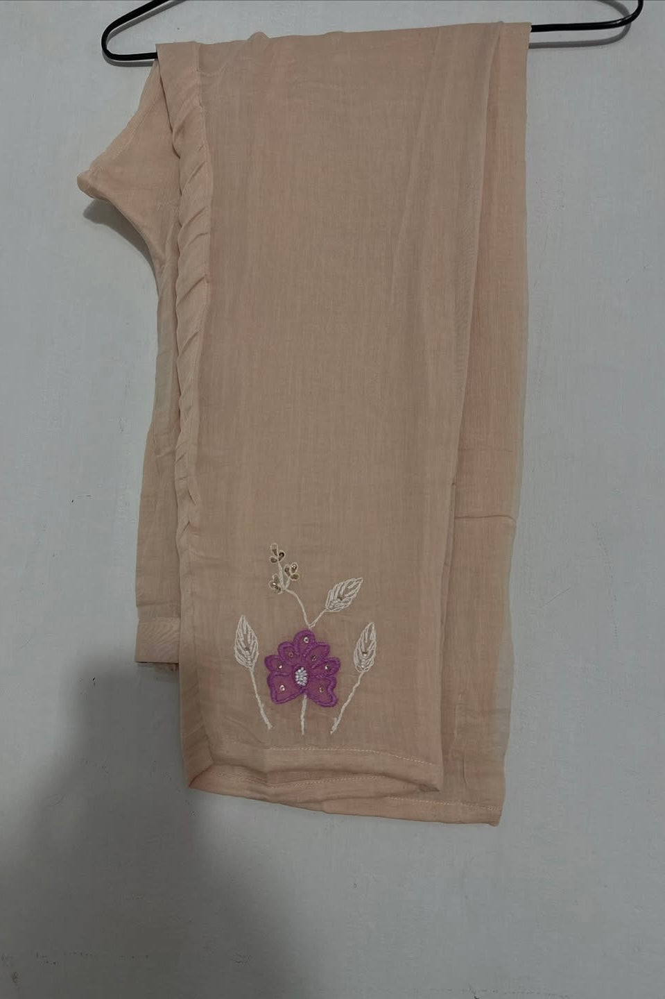 “Thread” Premium Beige Mul Chanderi A Line kurta set