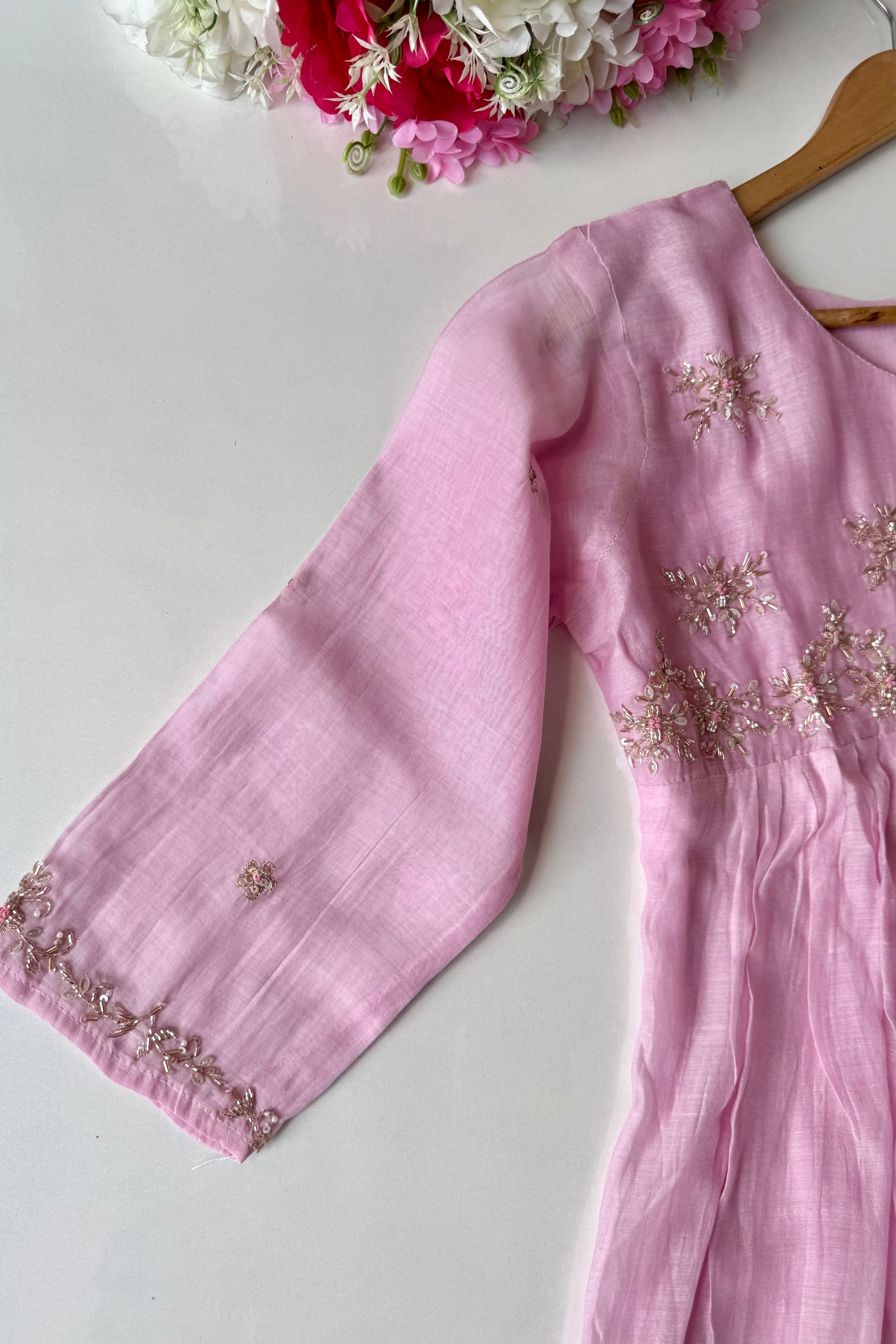 ✨ Sharmila – Banarsi Mul Chanderi A-Line Kurta Set with Dupatta