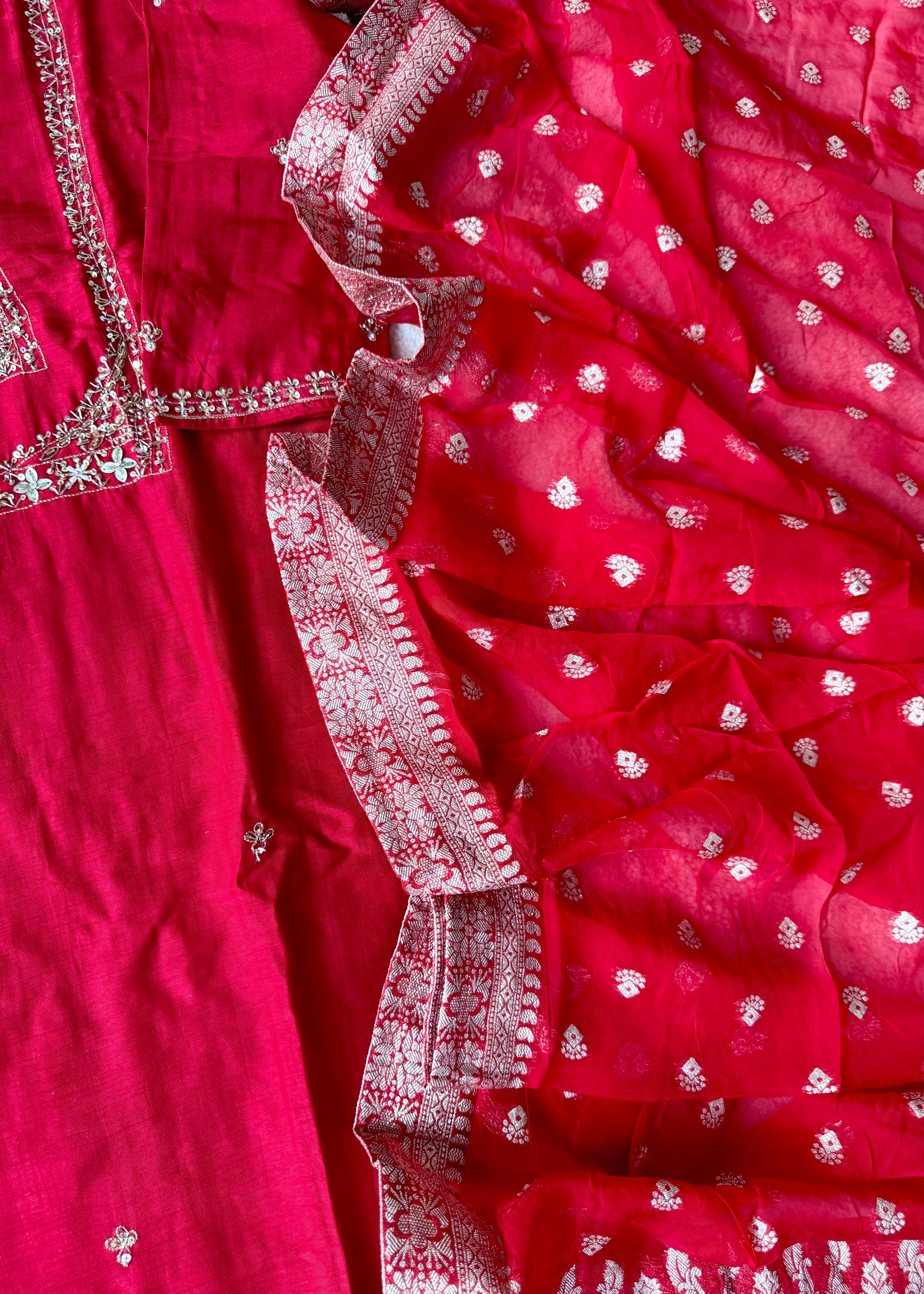 “Hiya” Premium range Dola Silk handwork Kurta Set