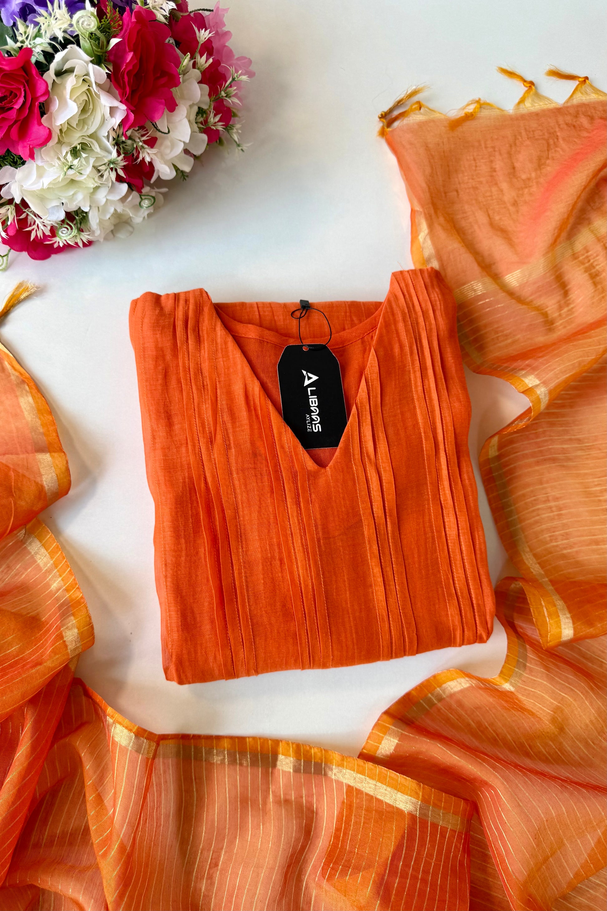 🛍️”Az025 – Premium Banaras Mul Chanderi A Line Kurta Set