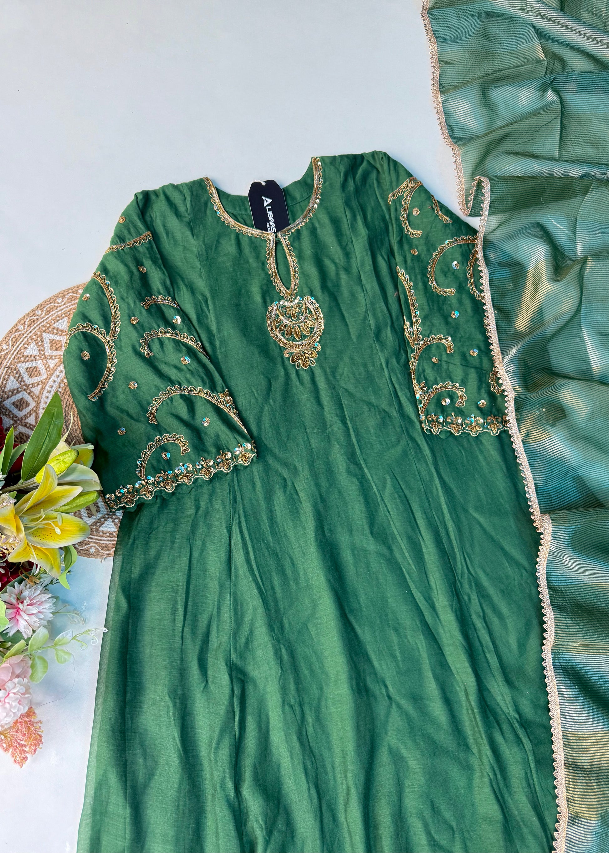 “Myra” Premium Mul Chanderi A line Anarkali Kurta Set