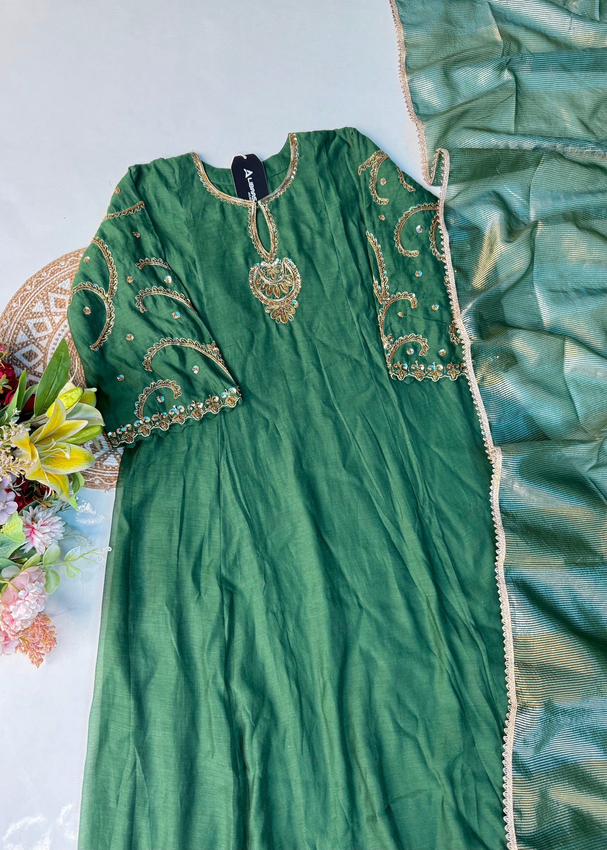 “Myra” Premium Mul Chanderi A line Anarkali Kurta Set
