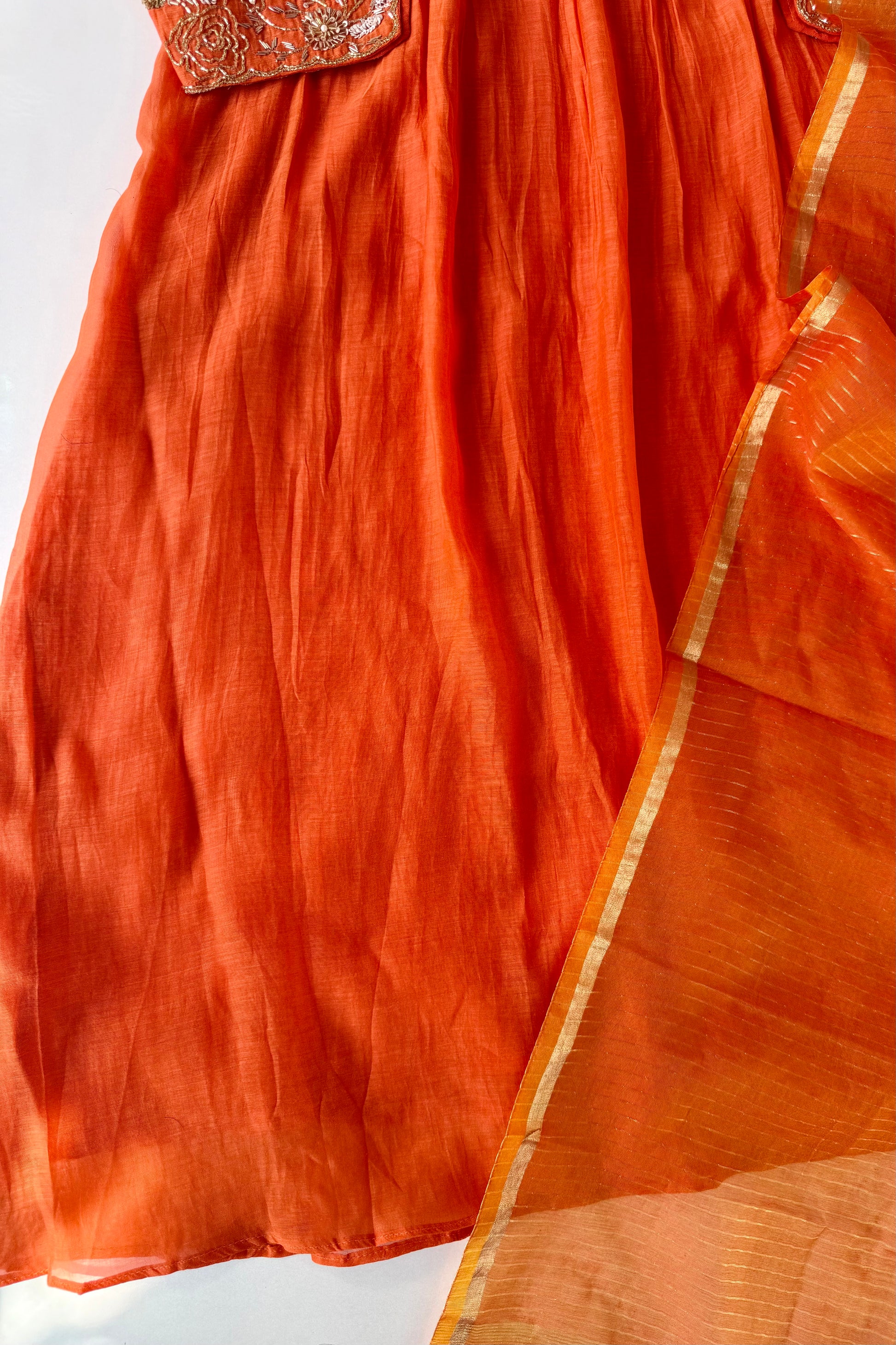 🛍️”Az025 – Premium Banaras Mul Chanderi A Line Kurta Set