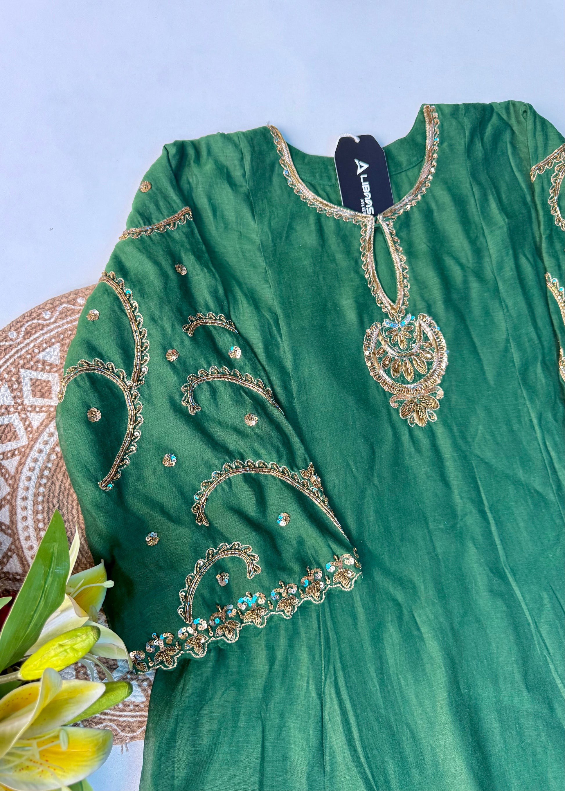 “Myra” Premium Mul Chanderi A line Anarkali Kurta Set