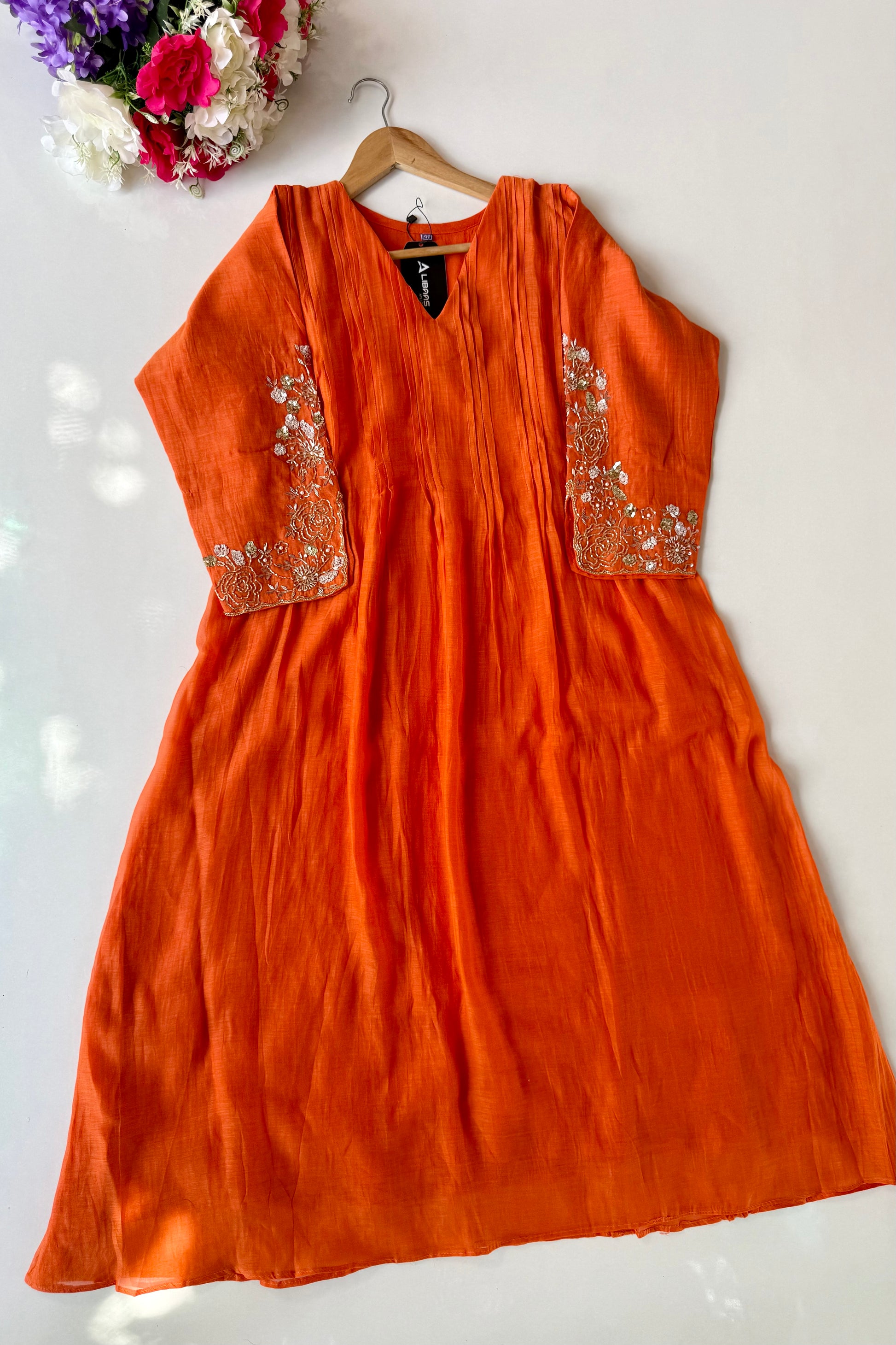 🛍️”Az025 – Premium Banaras Mul Chanderi A Line Kurta Set