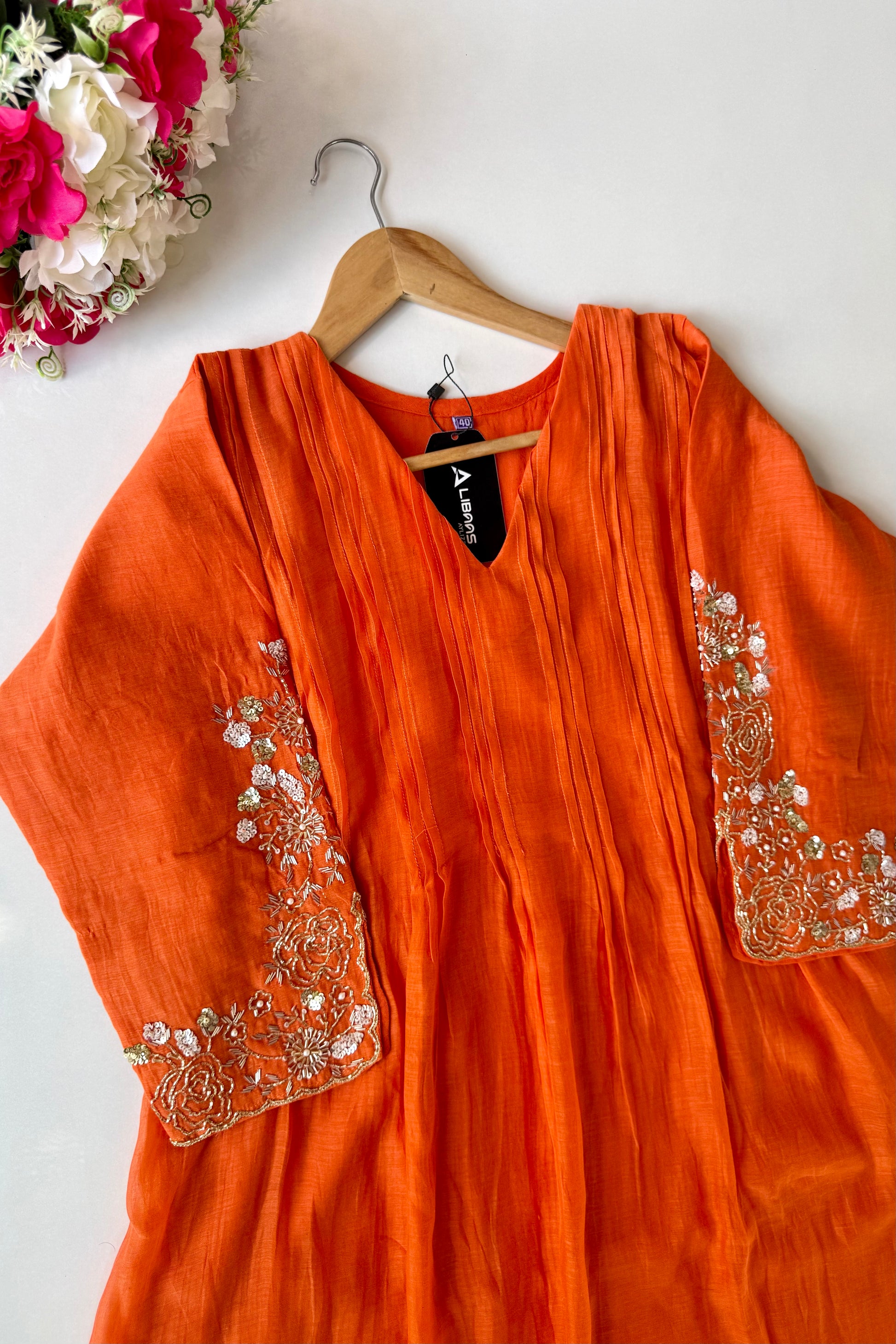 🛍️”Az025 – Premium Banaras Mul Chanderi A Line Kurta Set