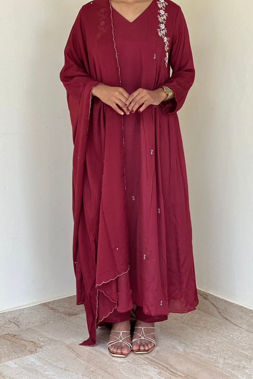 “Zayna” Premium Chinnon anarkali kurta set