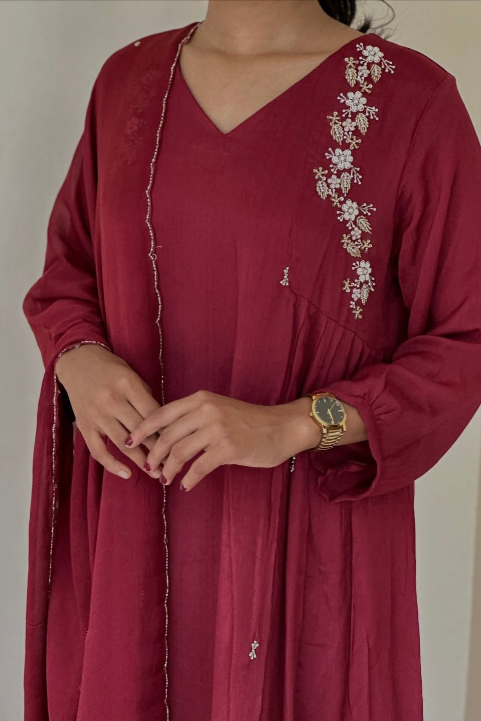 “Zayna” Premium Chinnon anarkali kurta set
