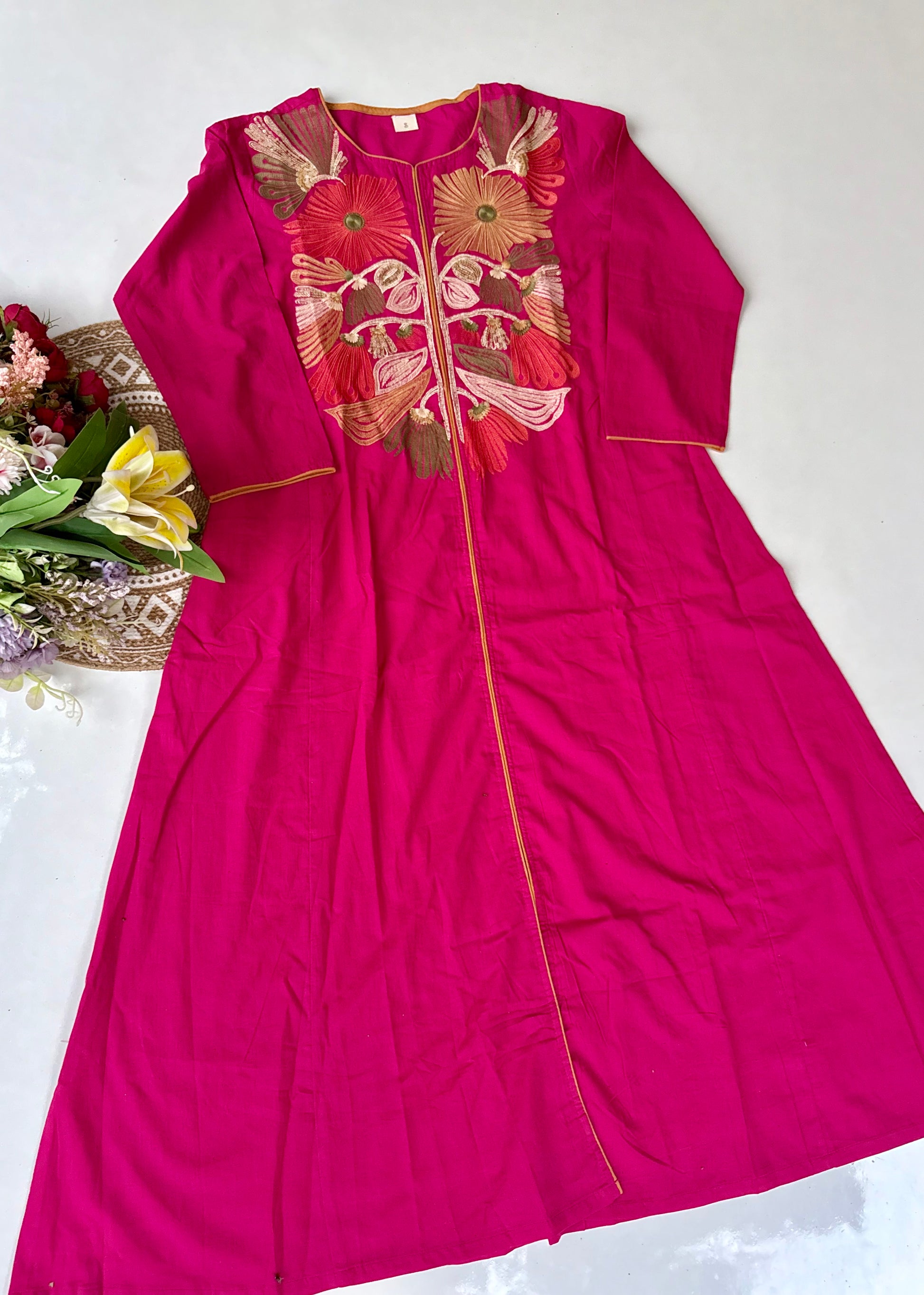“Elegant” Embroidered Mul Cotton Kurta Set