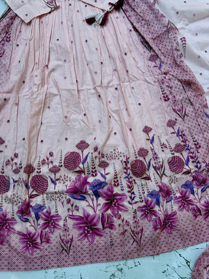 “Royal” Royal Blush mul cotton Anarkali Set