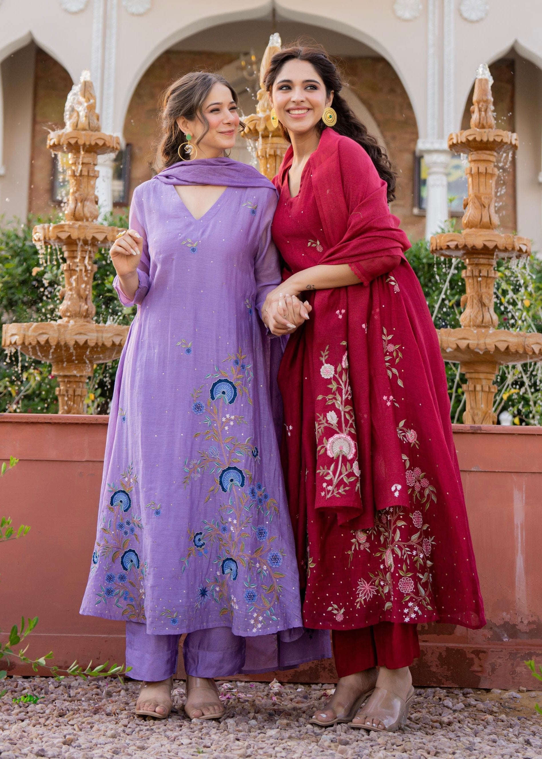 “EKTA” Beautiful premium Mul Chanderi  anarkali suit set