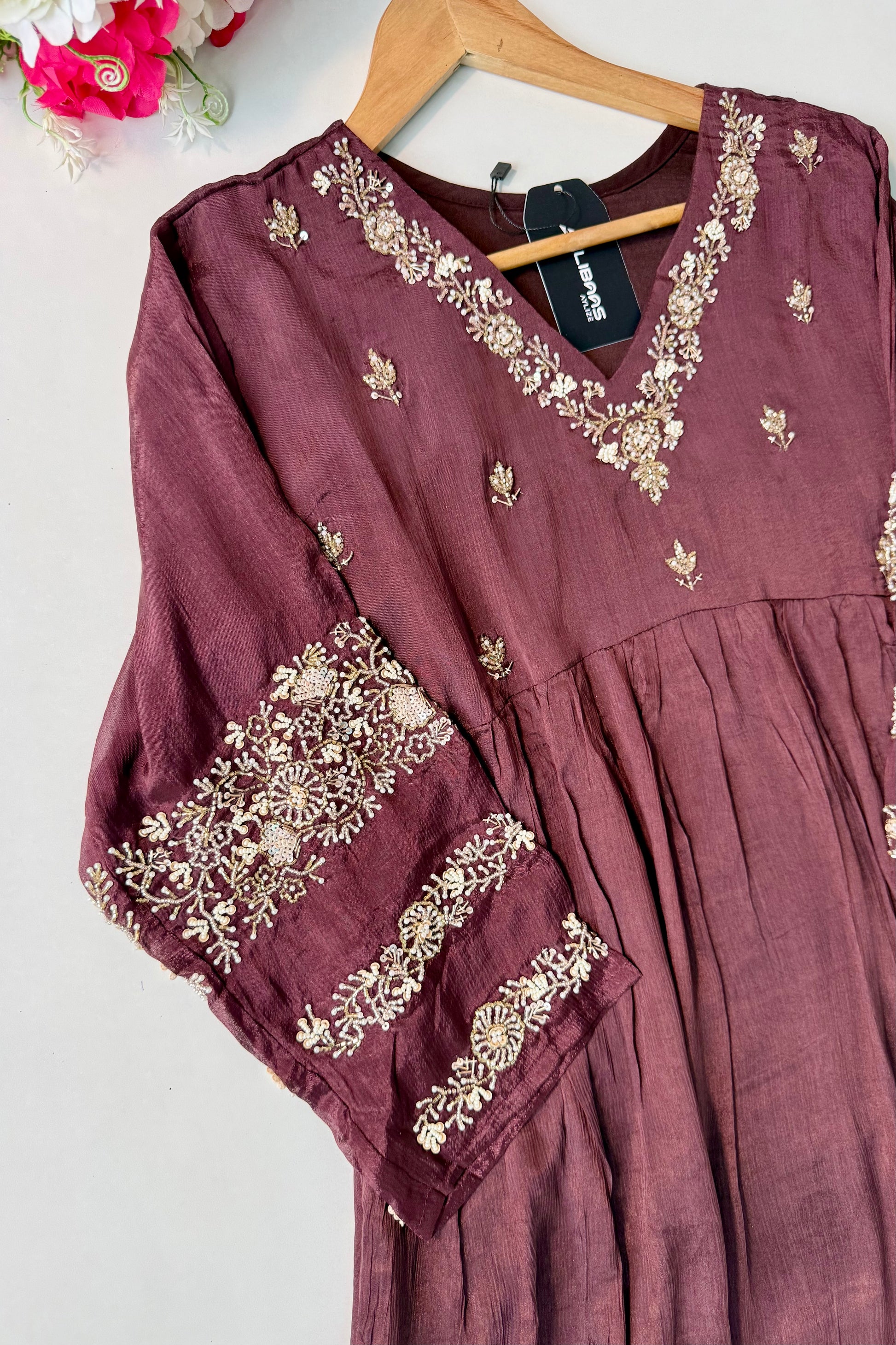 “Az026” Premium Party Wear Chinnon Anarkali Suit set 🛍️