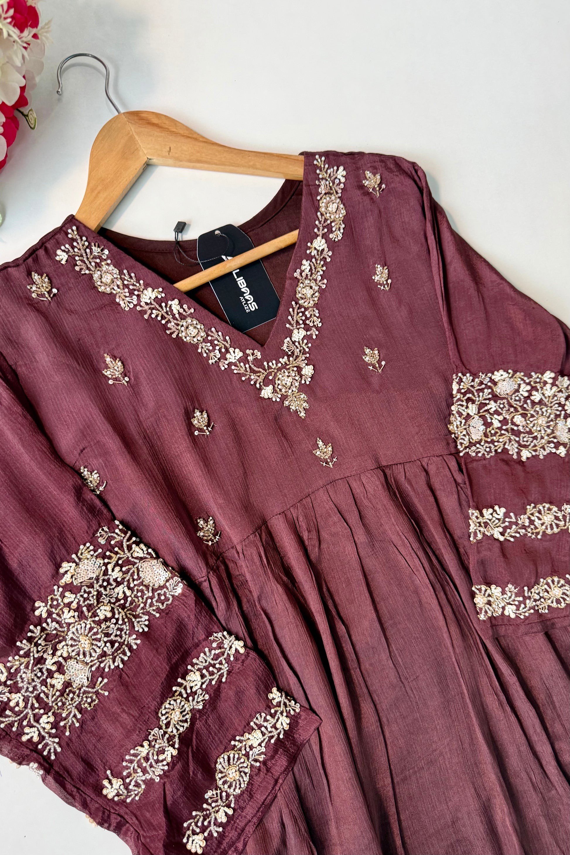 “Az026” Premium Party Wear Chinnon Anarkali Suit set 🛍️