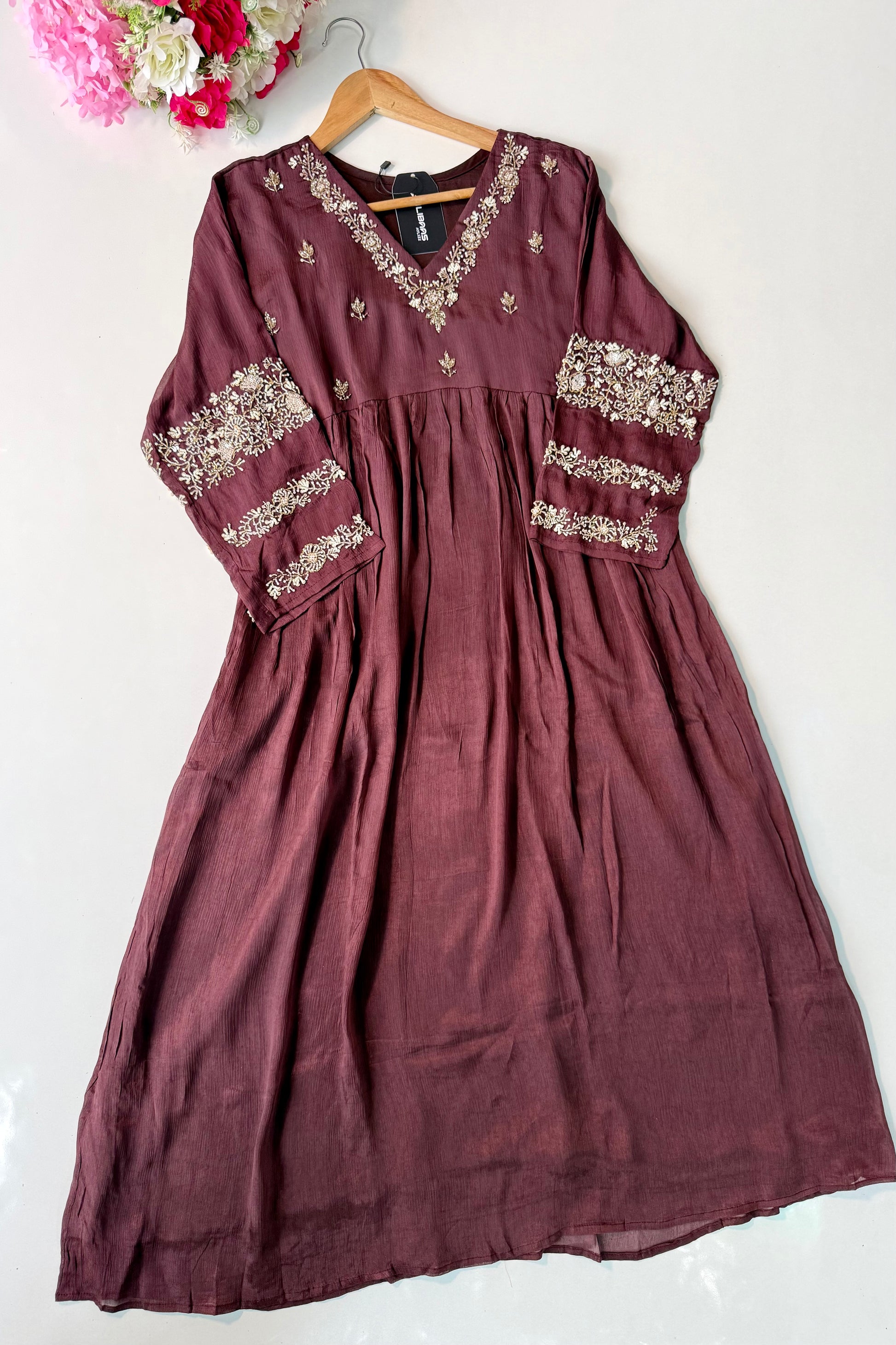 “Az026” Premium Party Wear Chinnon Anarkali Suit set 🛍️