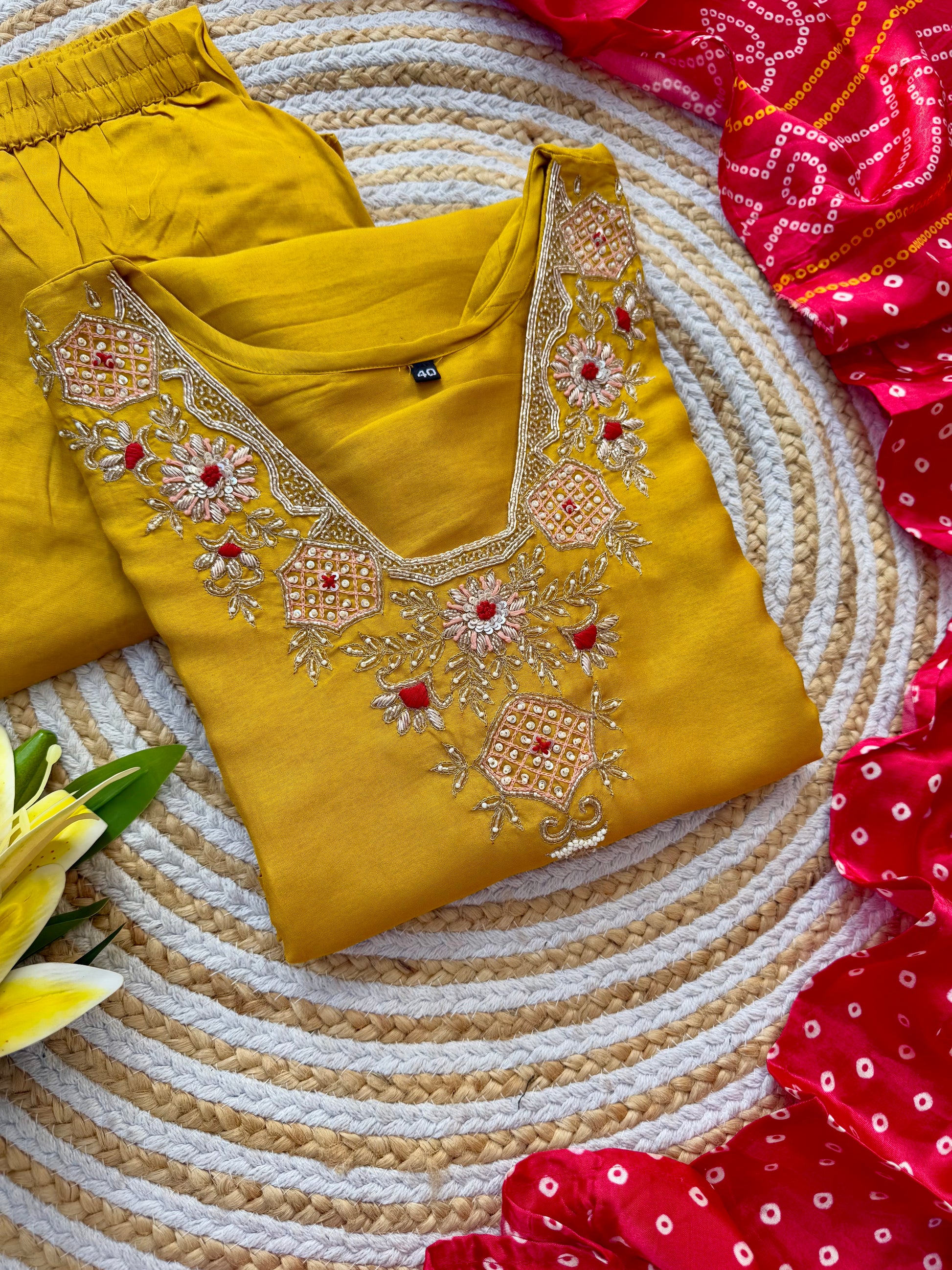 “SHARARA” Yellow shades dola silk kurti sharara with gajji silk dupatta set