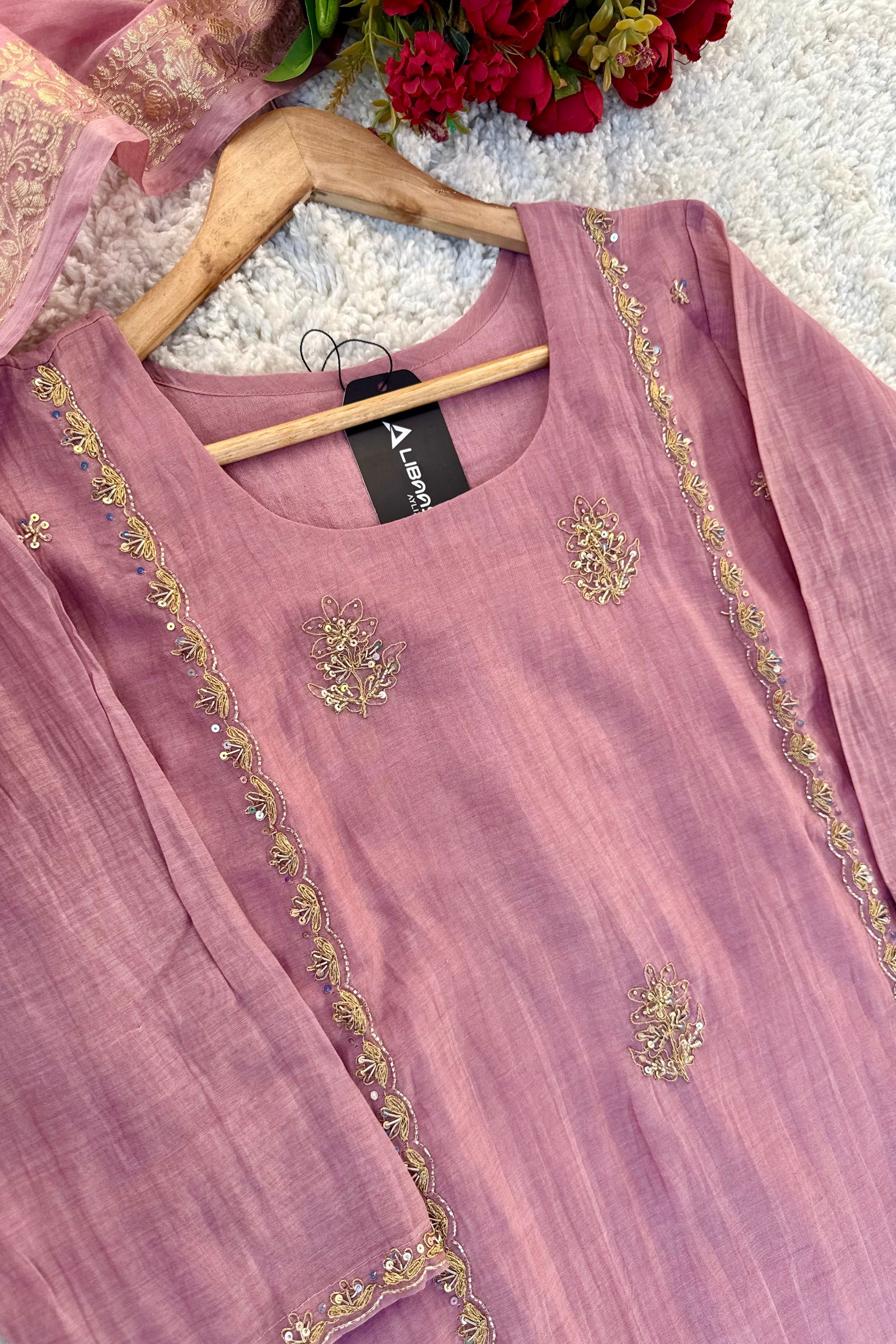 “Ujjwal” Trending Pink Mul Chanderi A Line Suit 🛍️