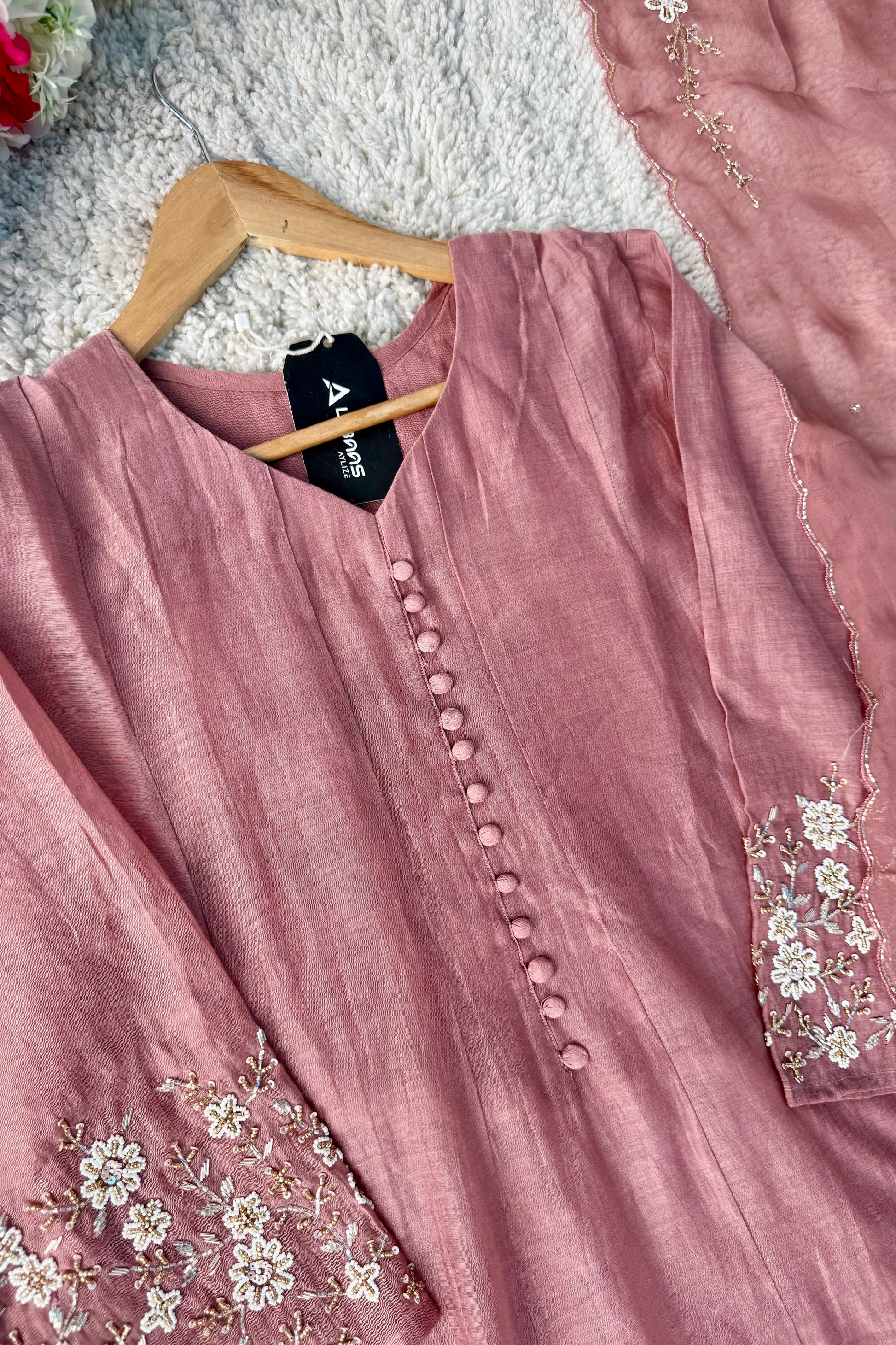 ✨Ay10- Beautiful Mul Chanderi A Line Kurta set