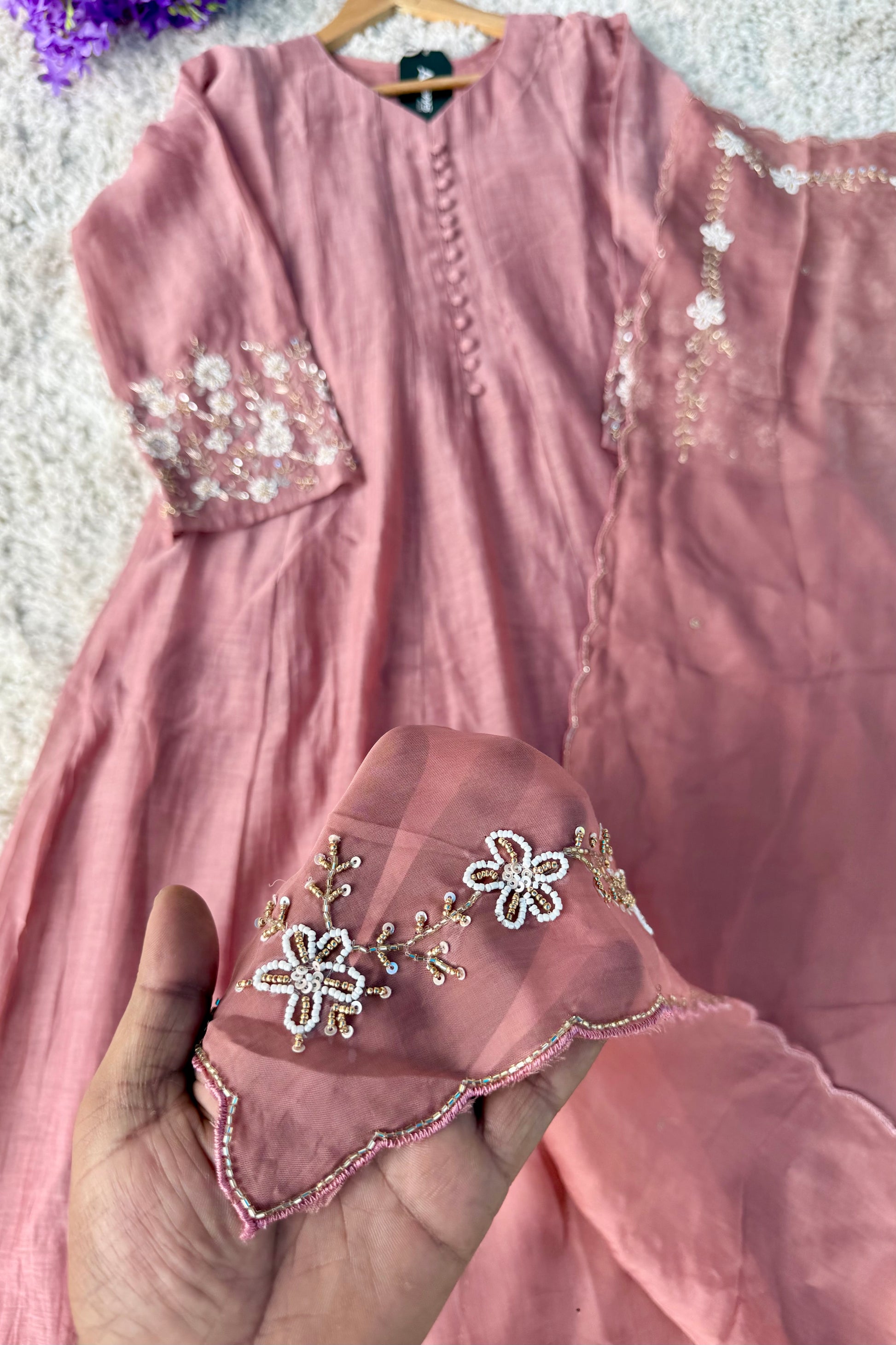 ✨Ay10- Beautiful Mul Chanderi A Line Kurta set