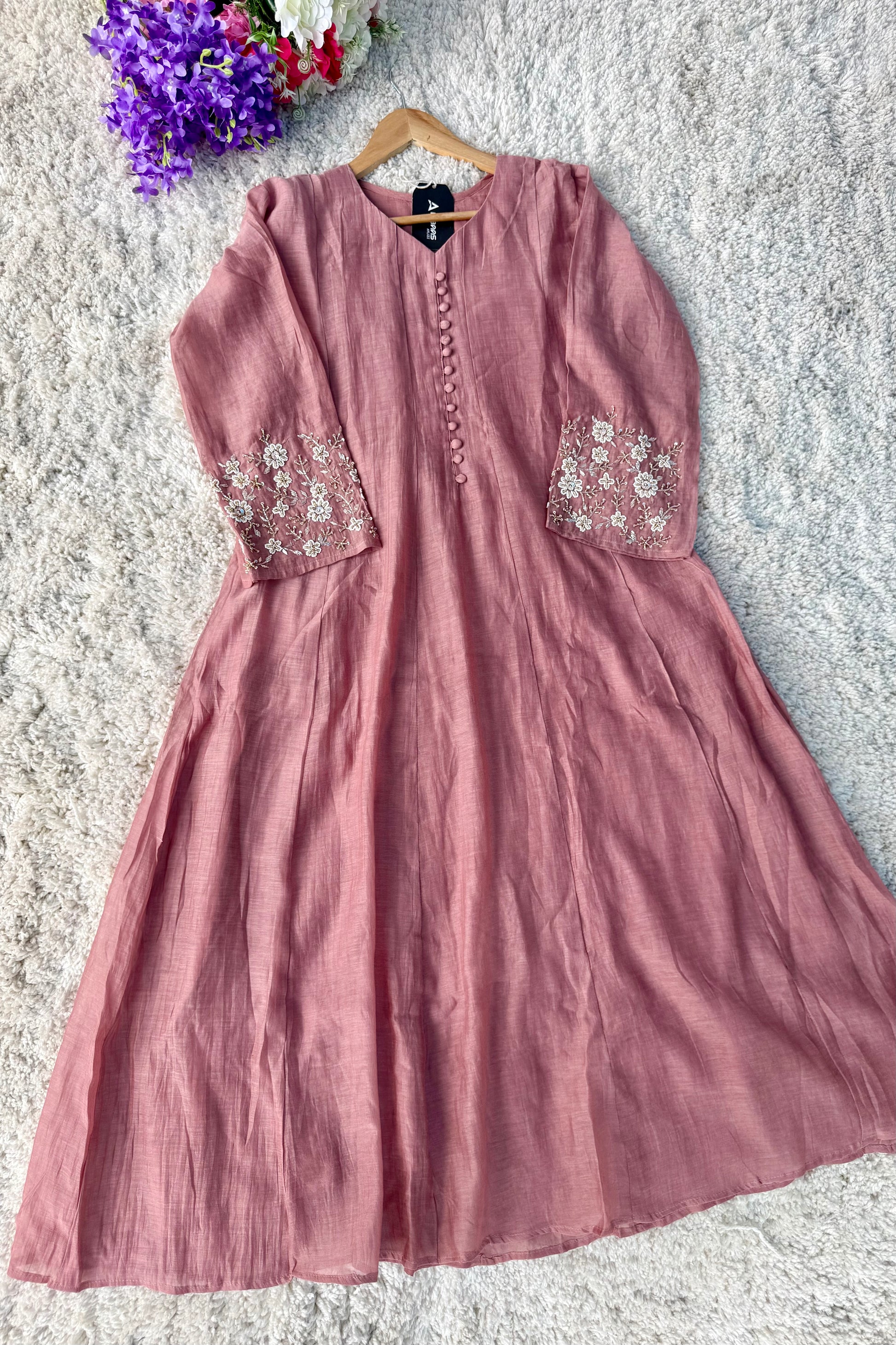 ✨Ay10- Beautiful Mul Chanderi A Line Kurta set