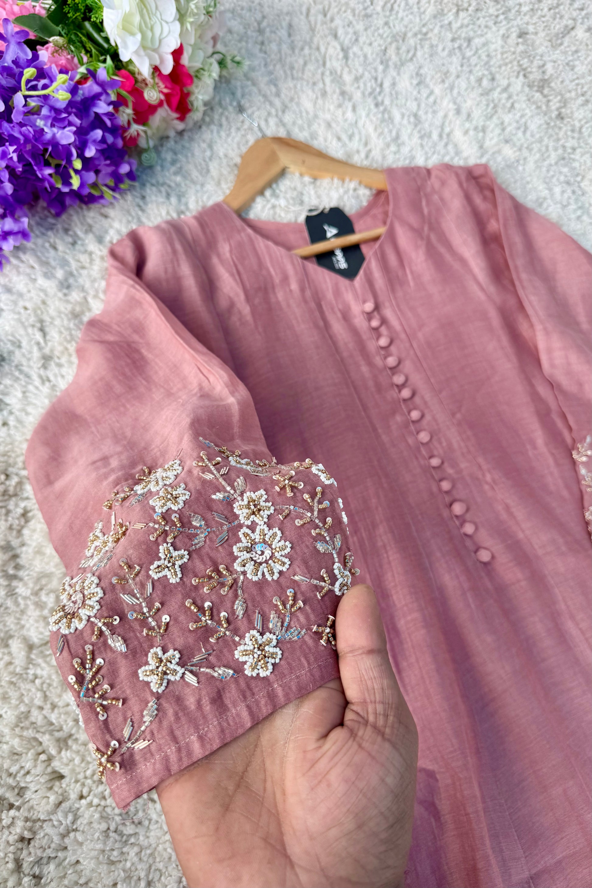 ✨Ay10- Beautiful Mul Chanderi A Line Kurta set
