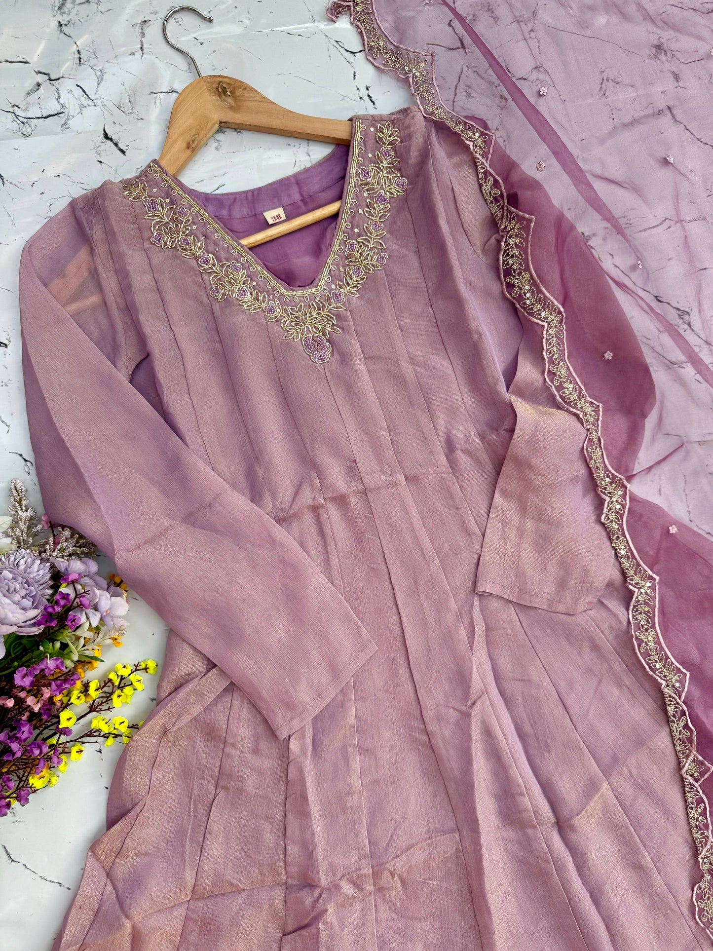 “Pakiza” Latest premium Tissue silk heavy anarkali set