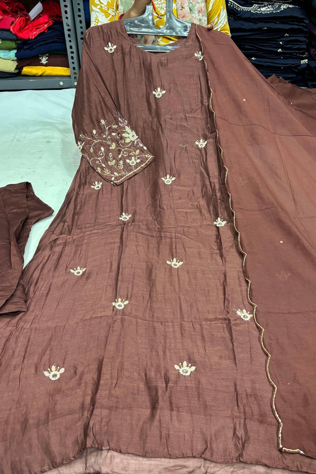 “Pihu” Premium Mul Chanderi A-Line Anarkali Kurta