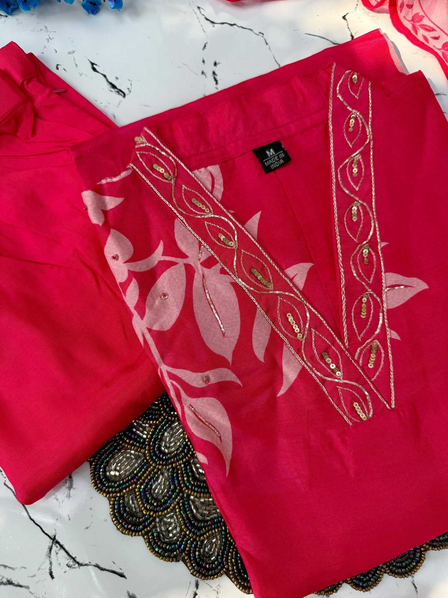 “Ragini” Russian silk kurti bottom dupatta set