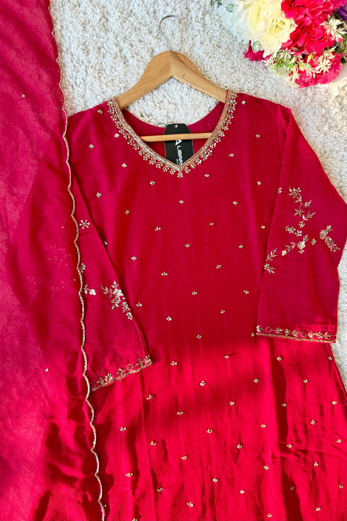 ✨Aditi - Karwa Chauth Special Mul Chanderi A-Line Kurta sets