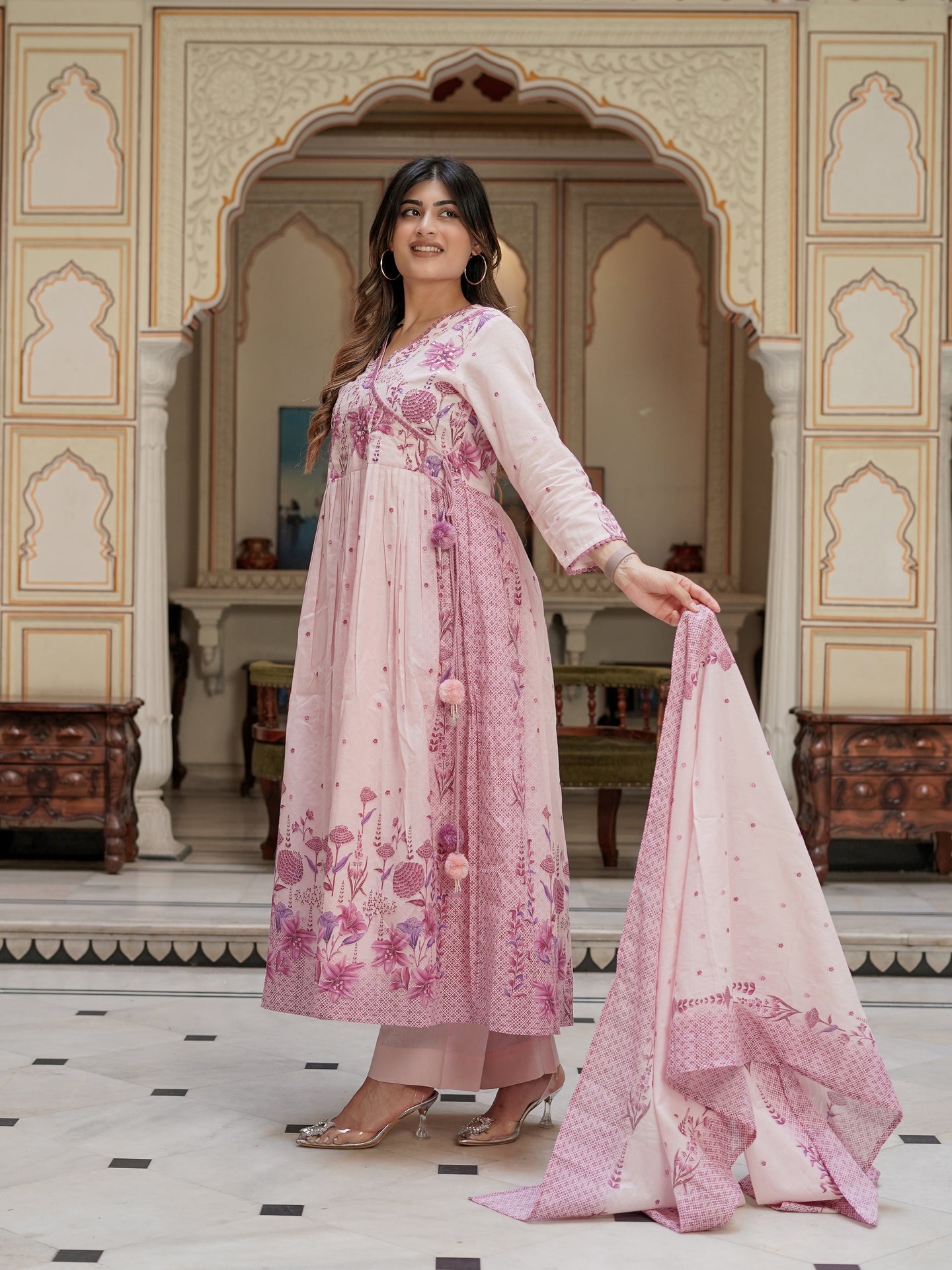 “Royal” Royal Blush mul cotton Anarkali Set