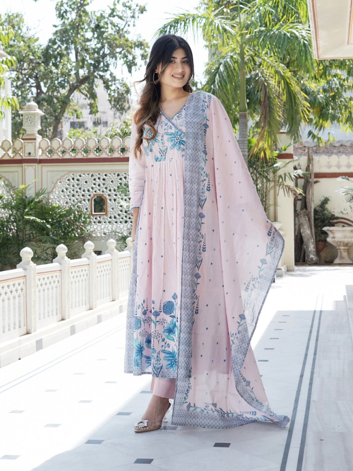 “Royal” Royal Blush mul cotton Anarkali Set