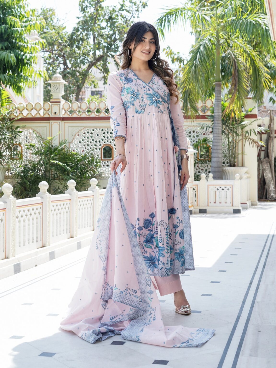 “Royal” Royal Blush mul cotton Anarkali Set