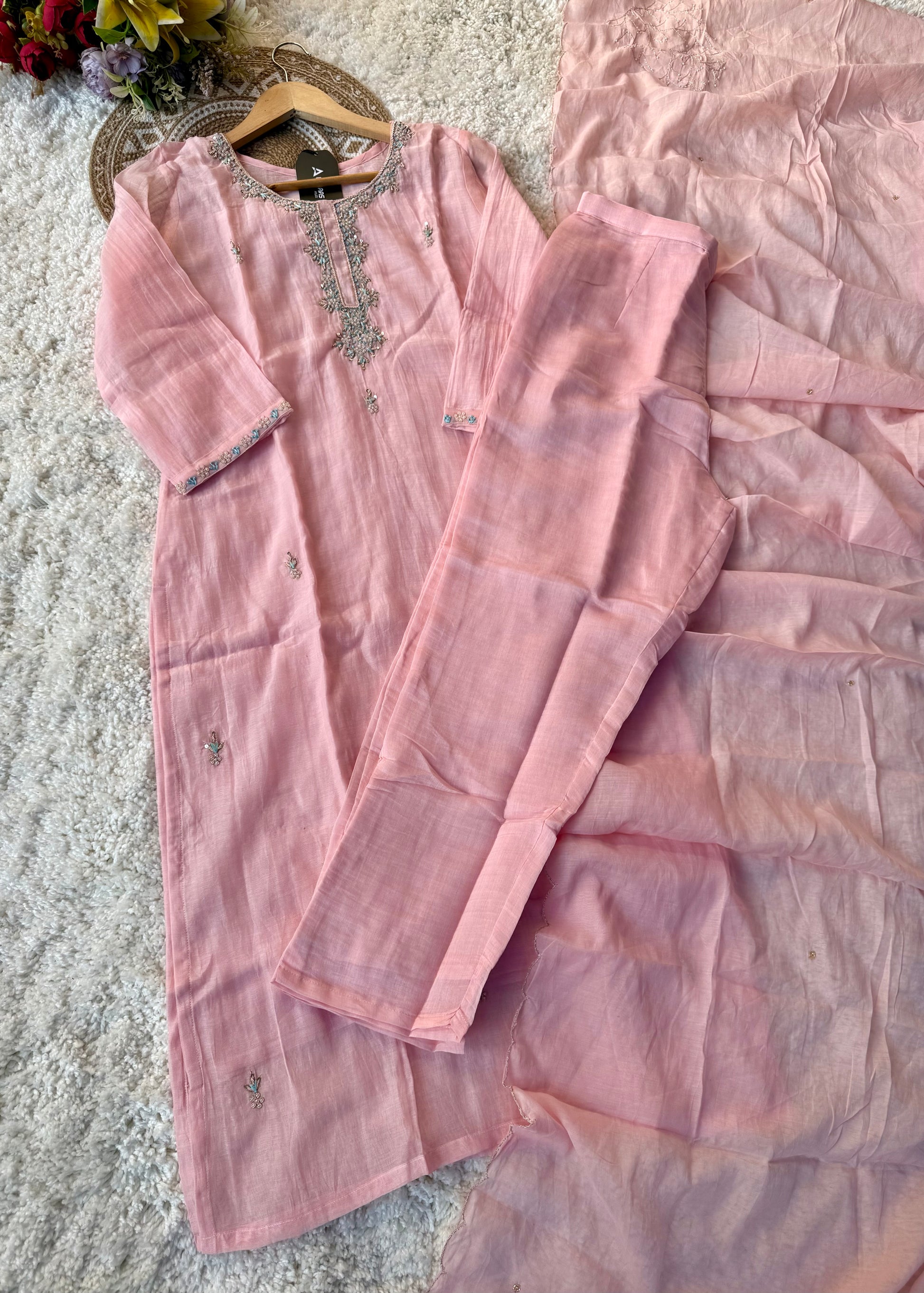 ✨ “Aarini – Soft Mul Chanderi Straight Kurta Set