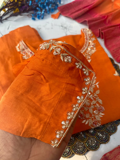 “Qaasid” A very beautiful orange handwork set🛍️