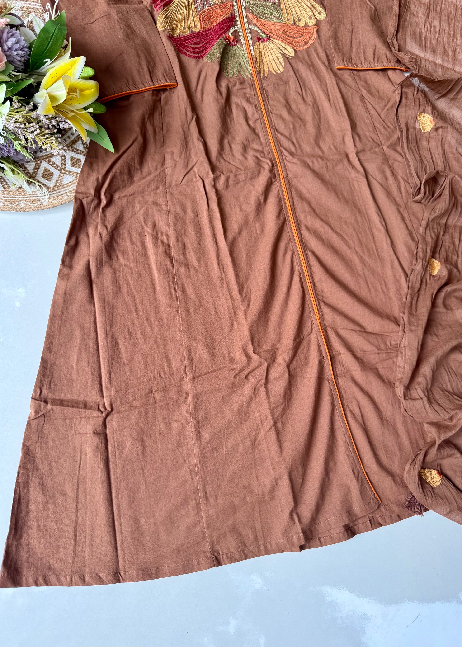 “Elegant” Embroidered Mul Cotton Kurta Set