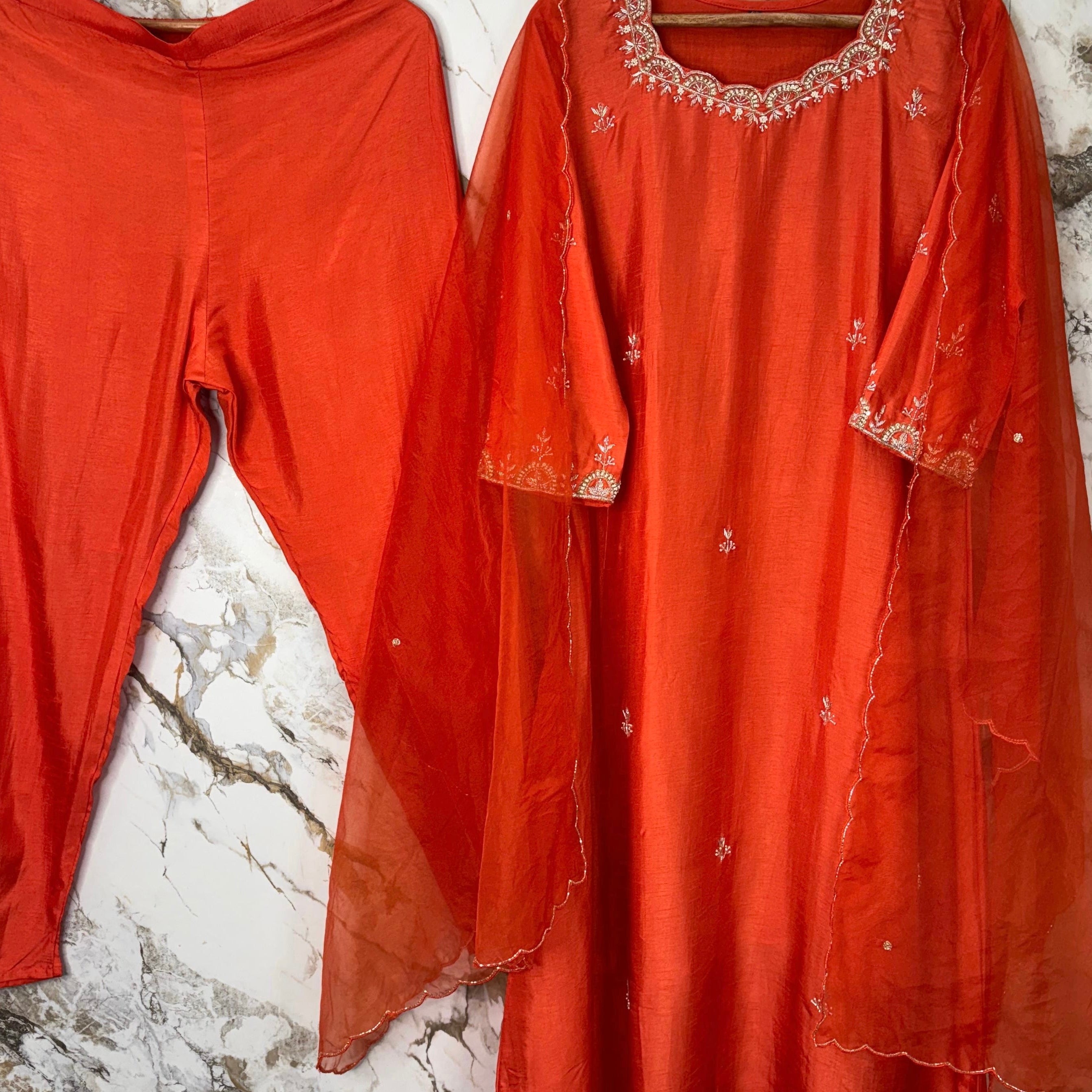 ✨ “Luxe – Premium Dola Silk A-Line Kurta Set