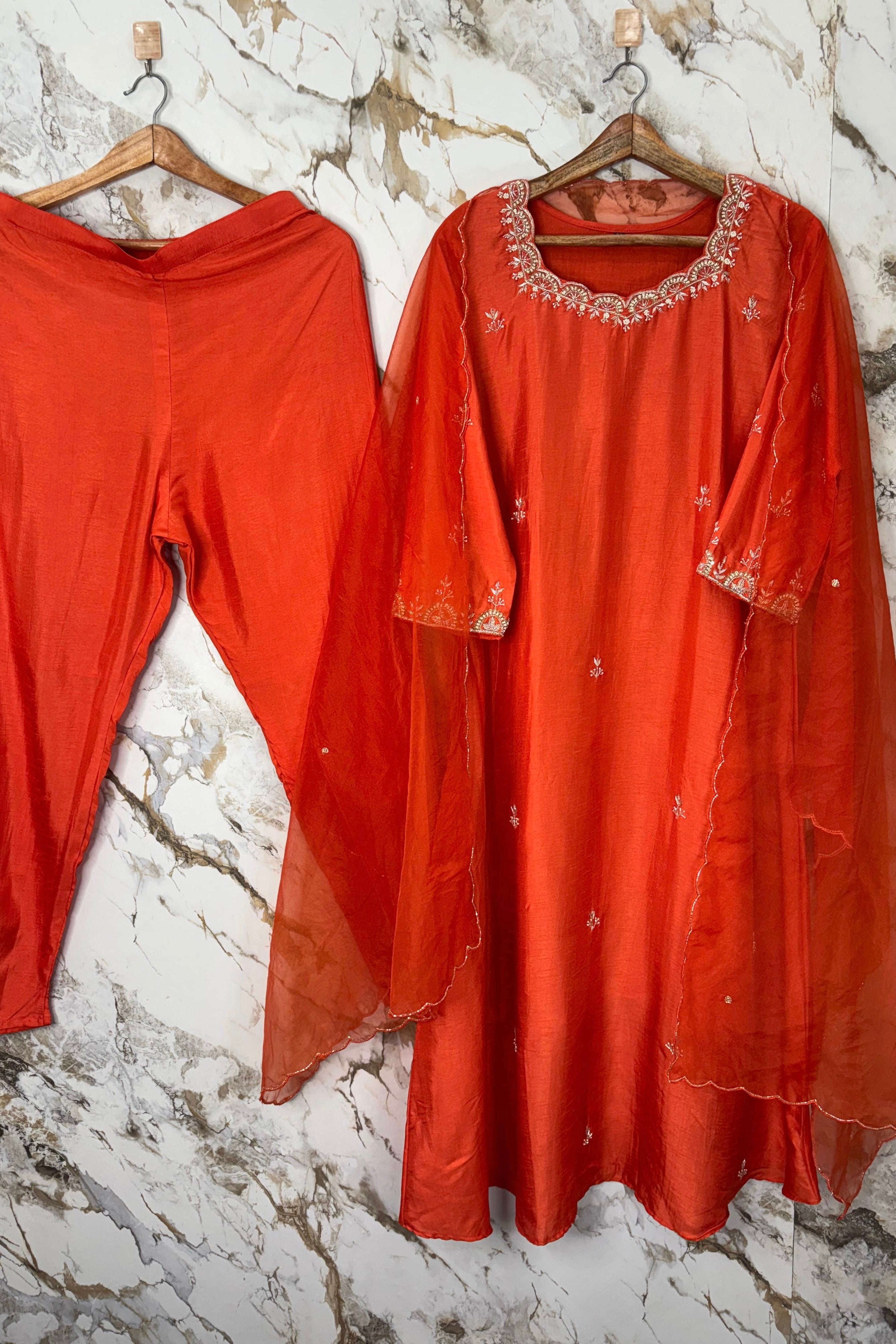 ✨ “Luxe – Premium Dola Silk A-Line Kurta Set