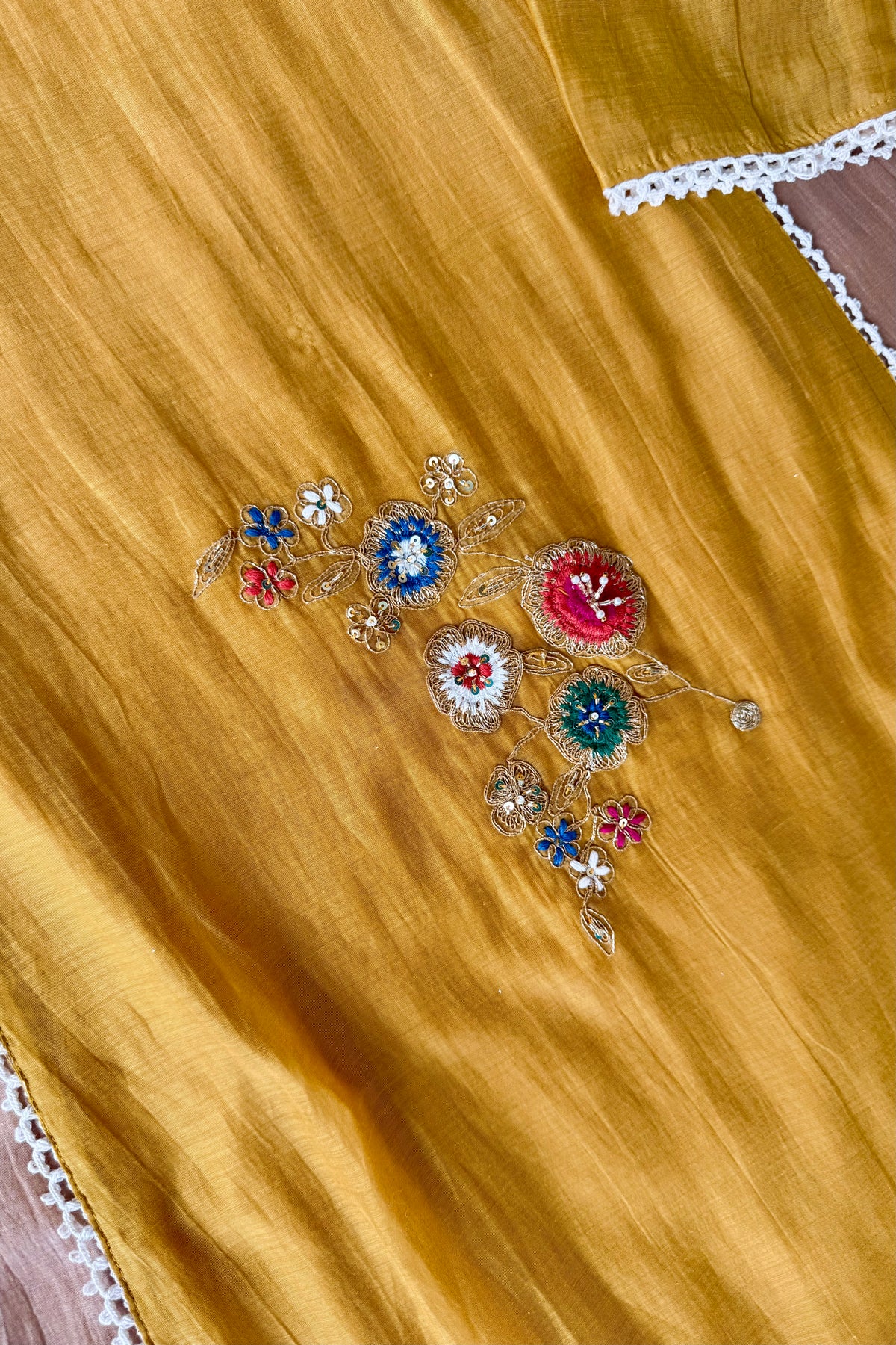 ✨Hopes- Diwali Special Yellow Mul Chanderi A-Line Kurta set