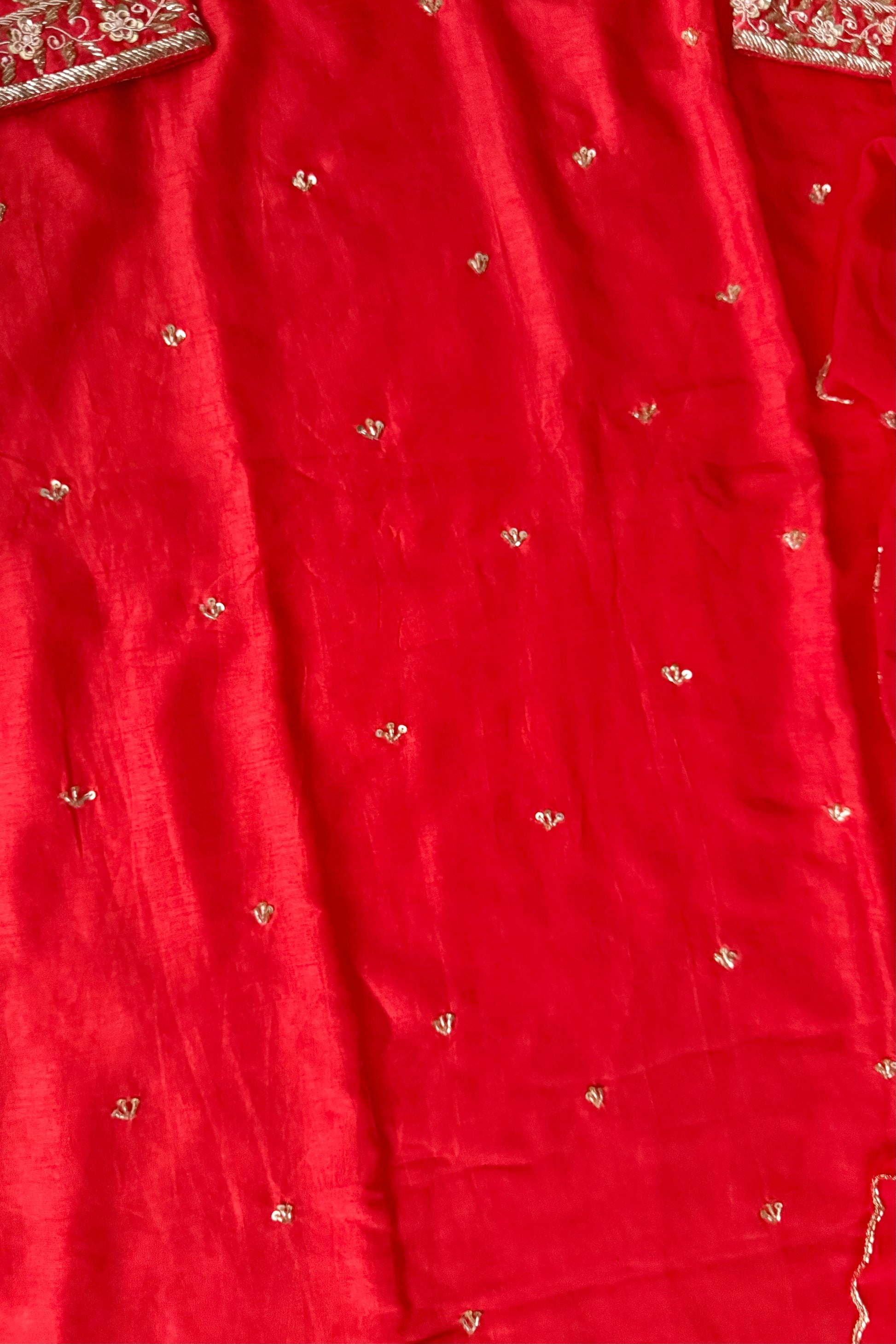“Aayza ” Partywear Orange heavy handwork Dola Silk Kurta Set