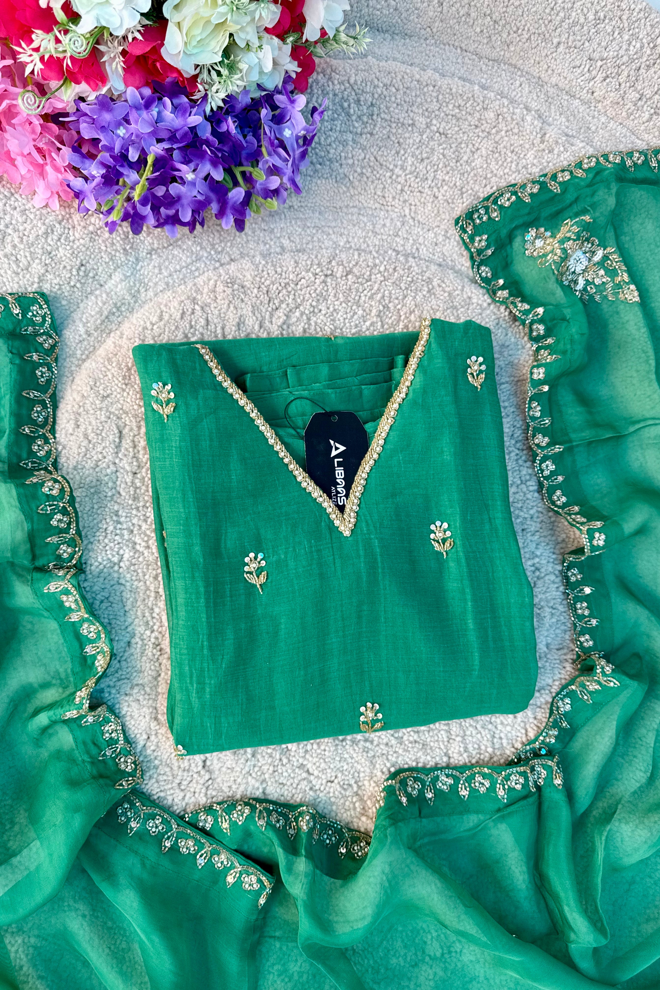 ✨”Mehar– Premium Party wear Mul Chanderi A-Line Kurta Set✨