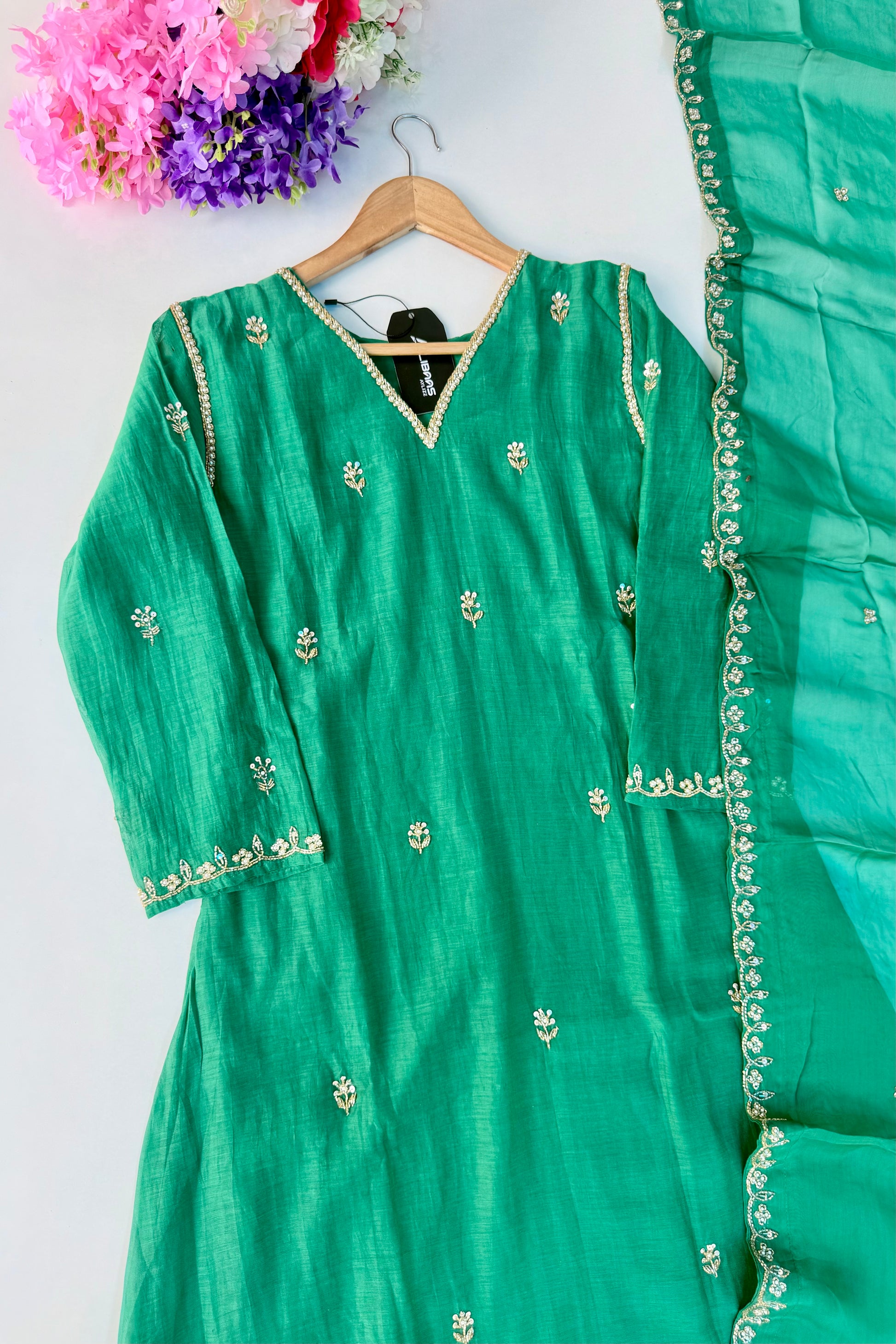 ✨”Mehar– Premium Party wear Mul Chanderi A-Line Kurta Set✨