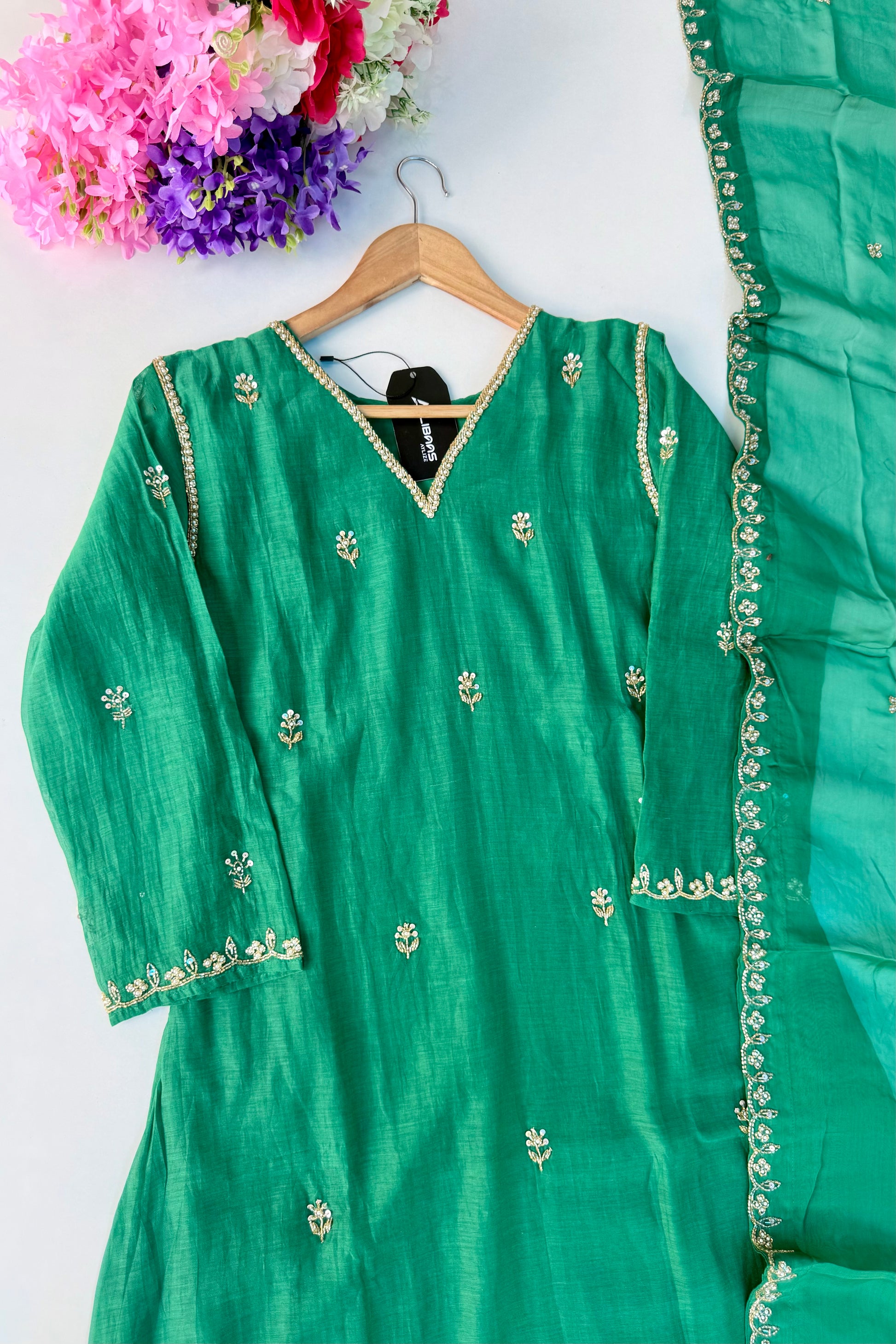✨”Mehar– Premium Party wear Mul Chanderi A-Line Kurta Set✨