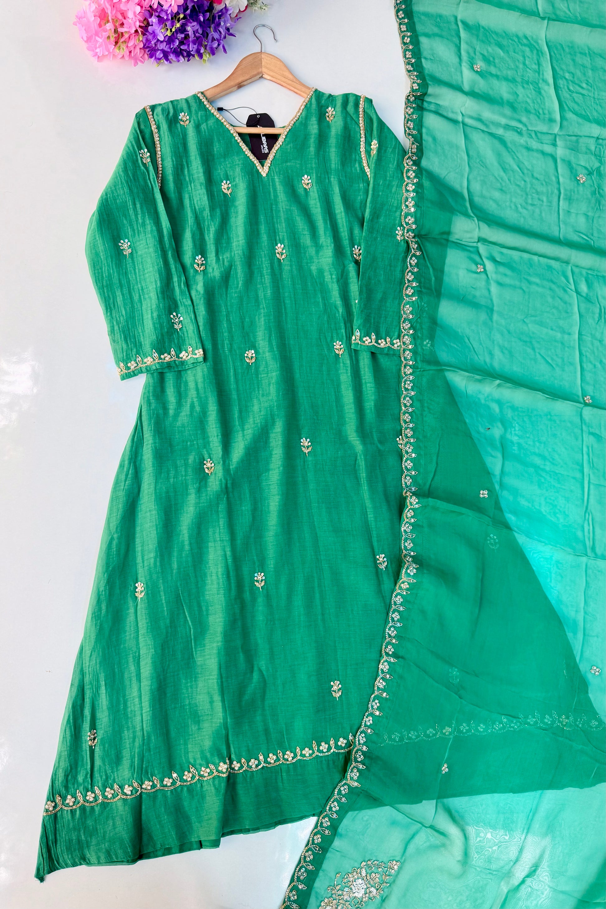 ✨”Mehar– Premium Party wear Mul Chanderi A-Line Kurta Set✨