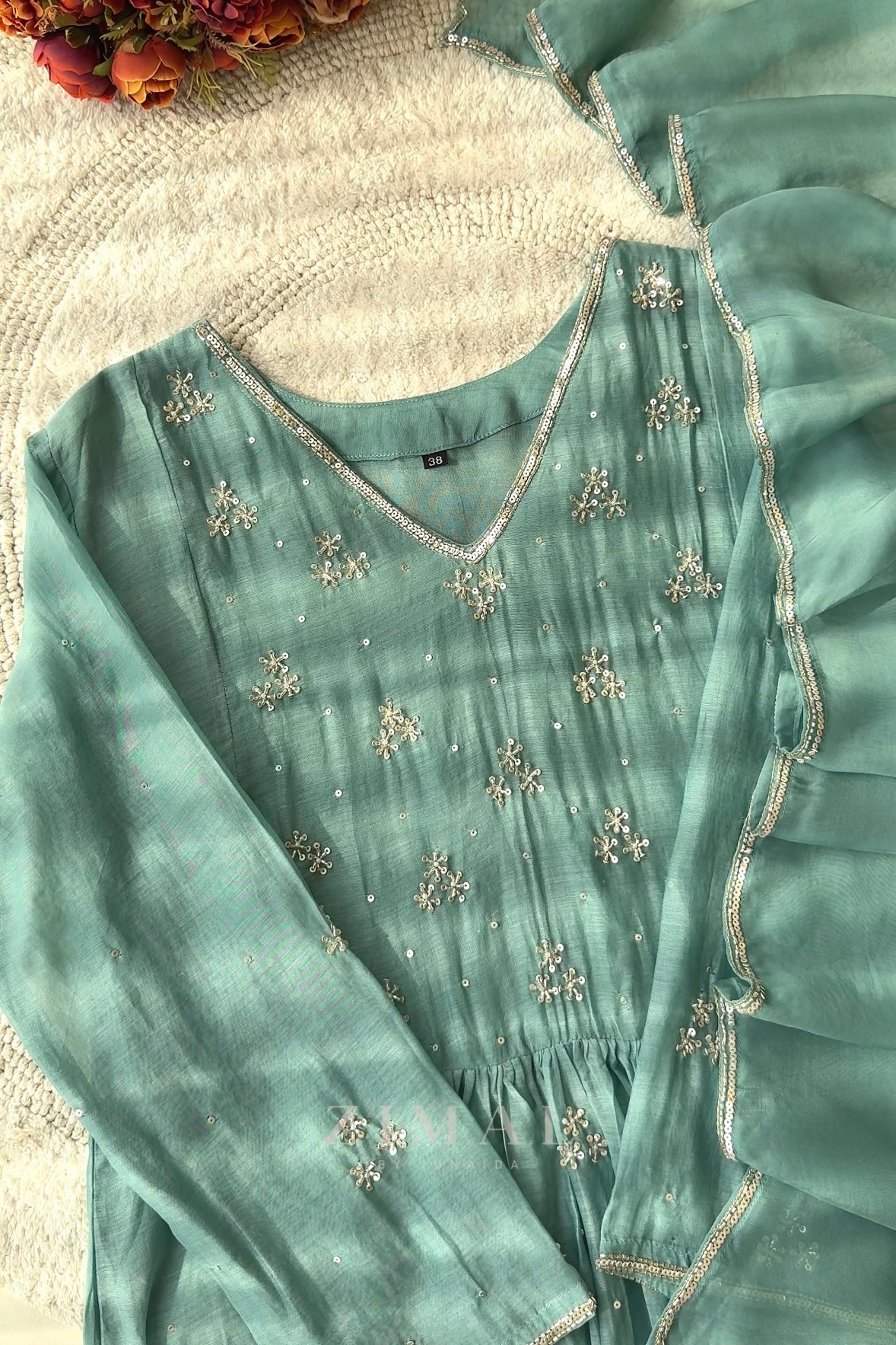 ✨Nagma- Premium Mul Chanderi A- Line Kurta Set