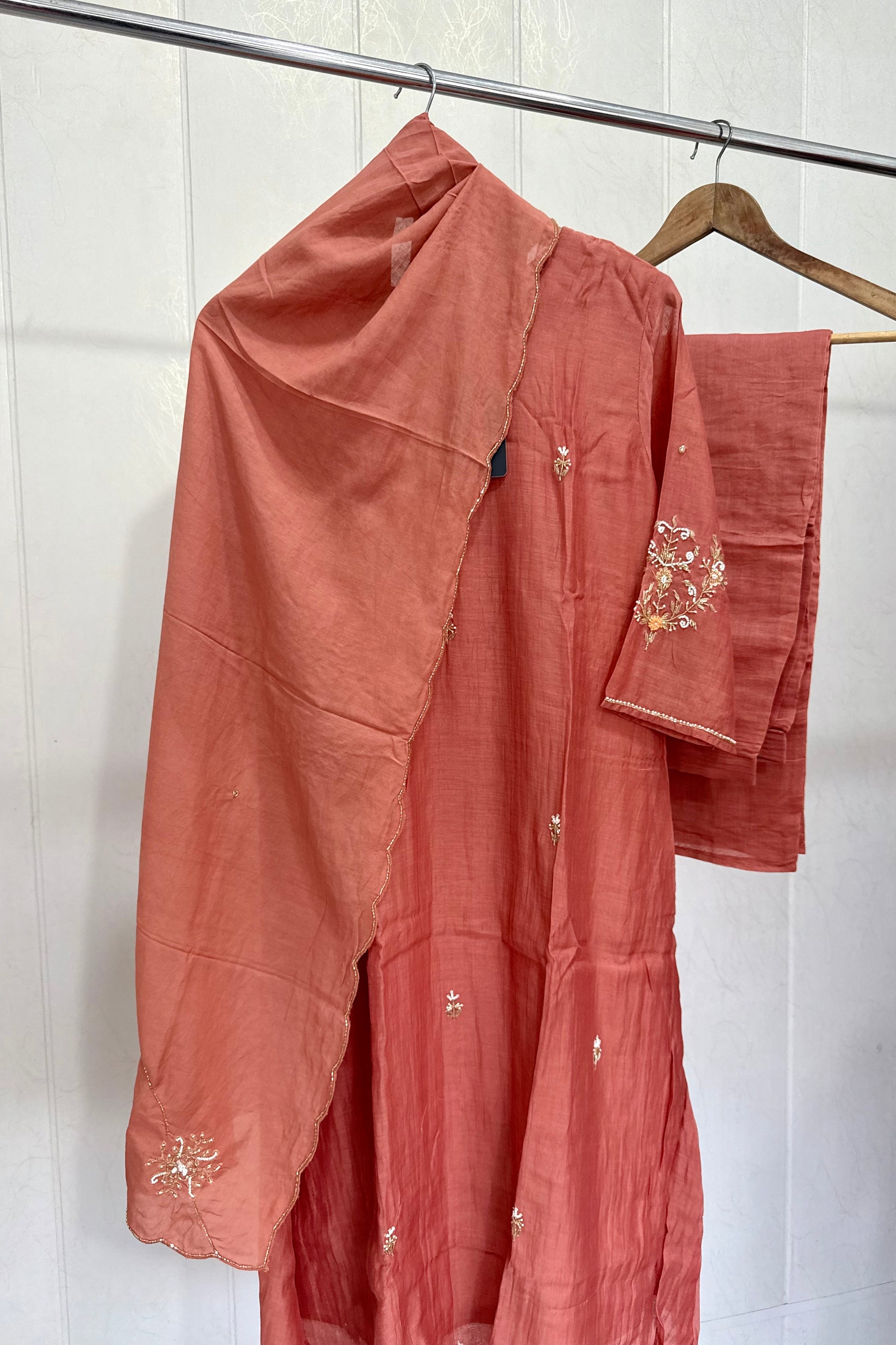 “Iqrah” premium Mul-Chanderi Party wear A Line suit set