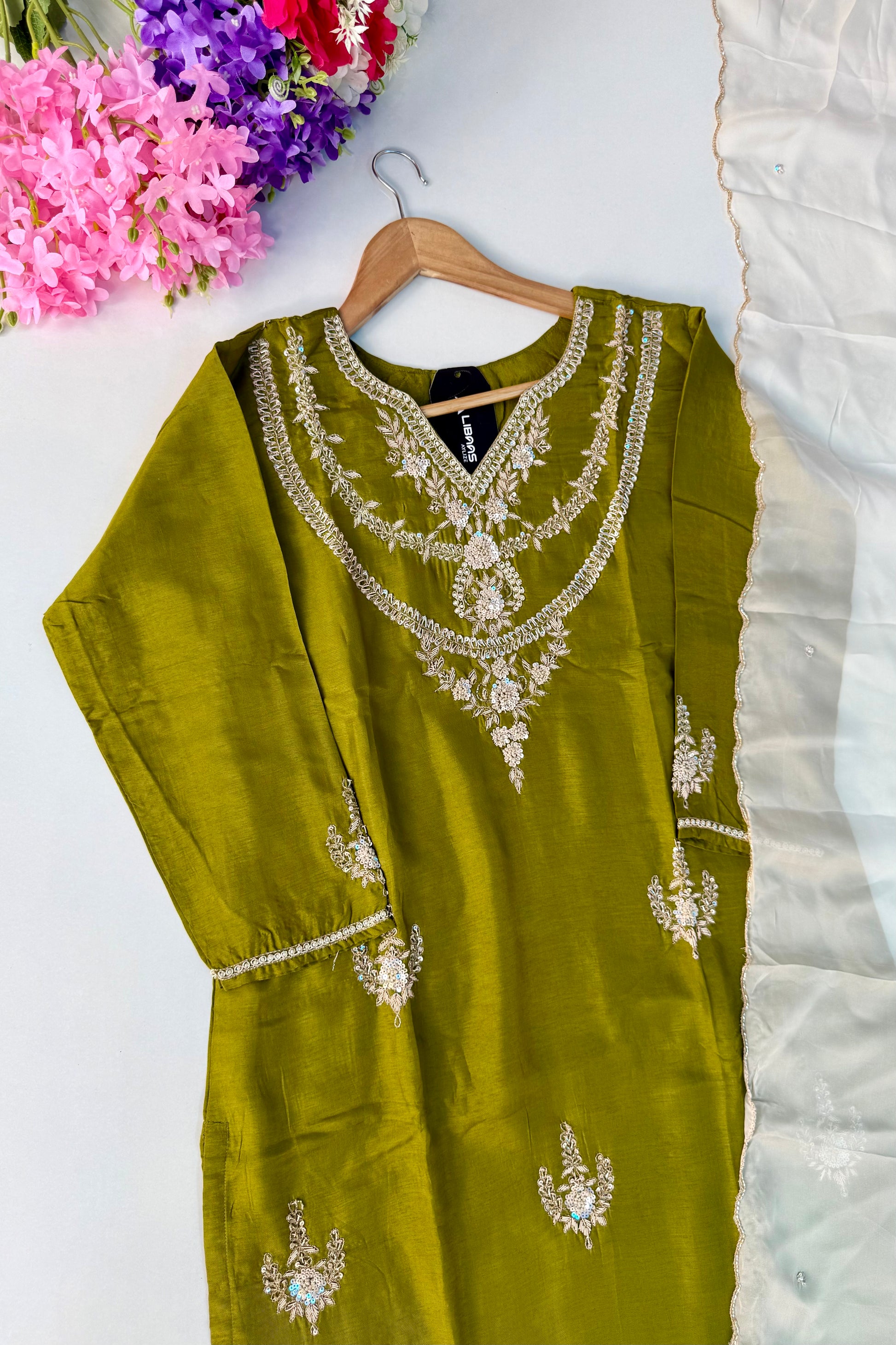 💫Ruchi – Premium Dola Silk Heavy Handwork Kurta Set