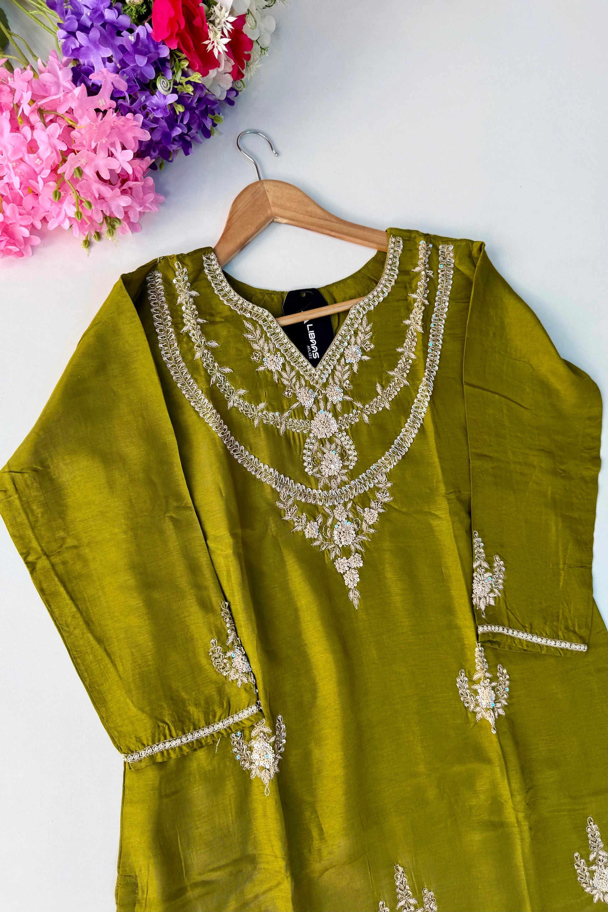 💫Ruchi – Premium Dola Silk Heavy Handwork Kurta Set