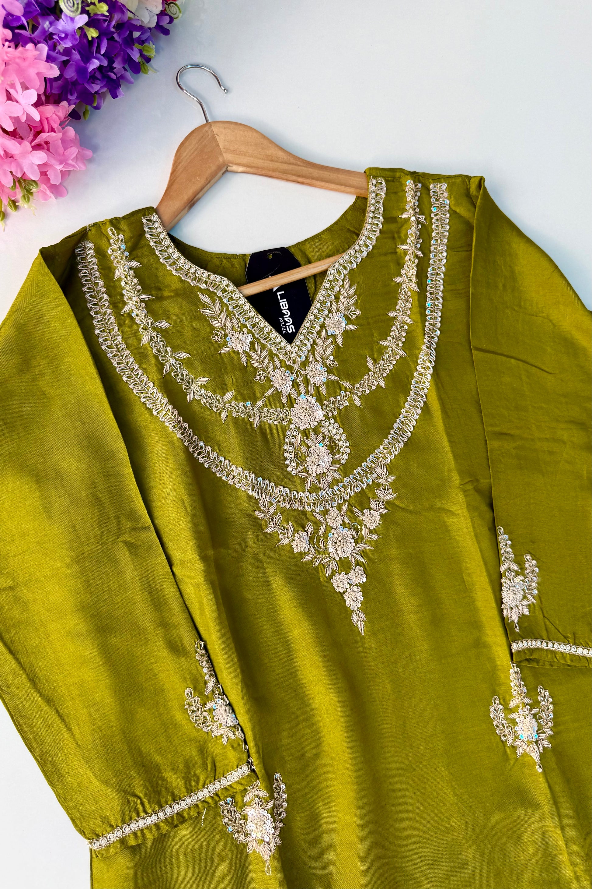 💫Ruchi – Premium Dola Silk Heavy Handwork Kurta Set