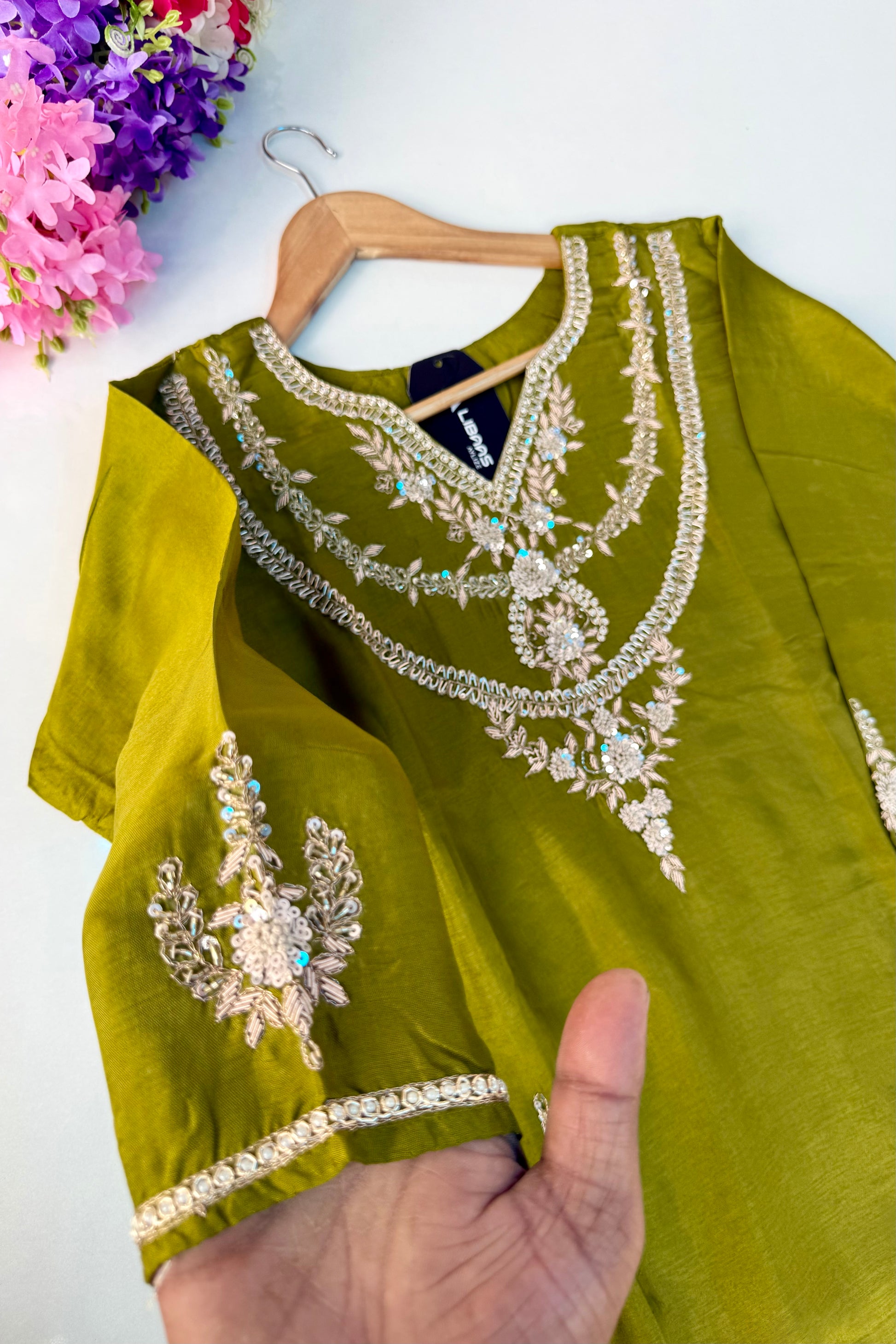 💫Ruchi – Premium Dola Silk Heavy Handwork Kurta Set